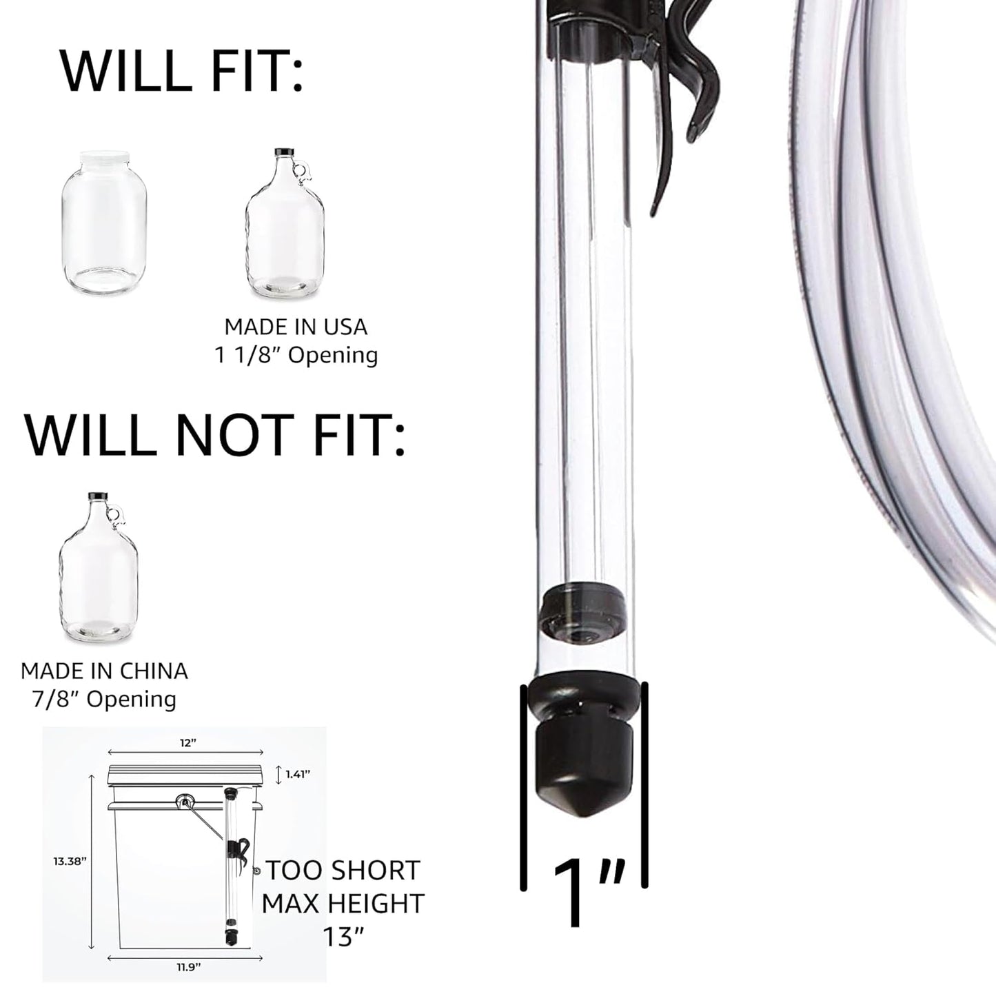 Auto Siphon Mini with 6 Ft of Food Safe Tubing & Clamp - Easy Home Brewing, Winemaking Kit, Complete System for Beer, Wine, Liquid Transfer & Fermentation Tools - Perfect for Small Batches