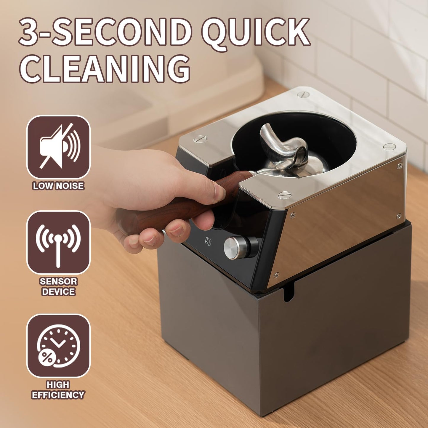 NUETRAL NS300 Pro Electric Portafilter Cleaner-Automatic Coffee Grounds Cleaning Machine-Knock box for Espresso coffee-Espresso Puck Sucker-Innovative Espresso Machine Accessories