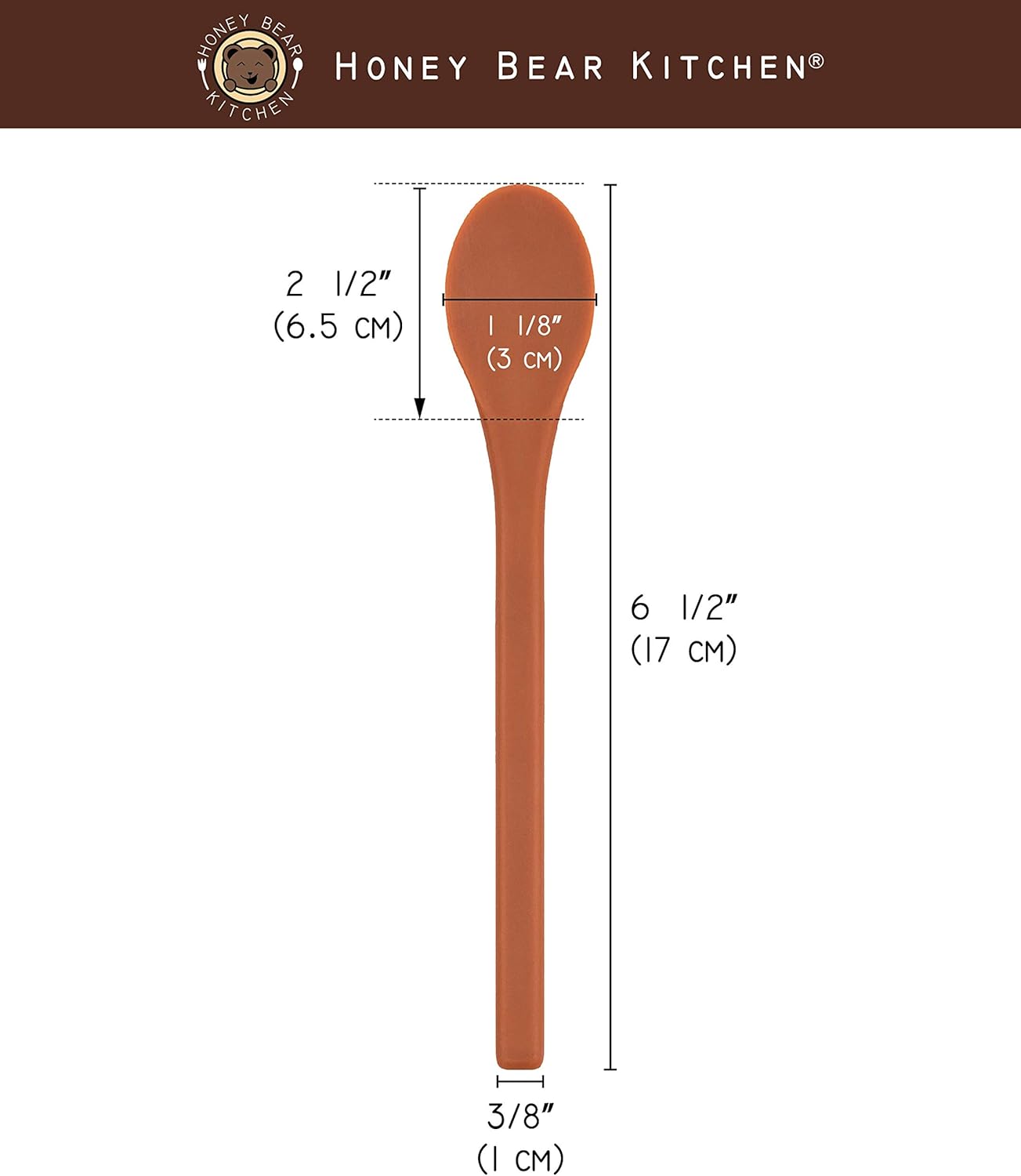 Honey Bear Kitchen Silicone Stirring Spoon (Set of 2, Honey Bear Brown) for Coffee & Tea