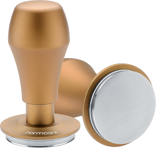 Normcore 53.3mm Spring Loaded Coffee Tamper V4.1 with Click Feedback, Flat Base Espresso Tamper Compatible with Breville Sage 54mm Portafilters, Bronze