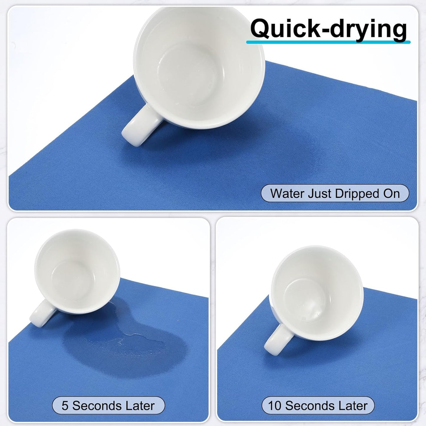 uxcell Silicone Mats for Kitchen Counter, 35.4" x 23.6" Non-Slip Countertop Protector Mat Heat Resistant Coffee Mat Waterproof Table Placemat, Blue