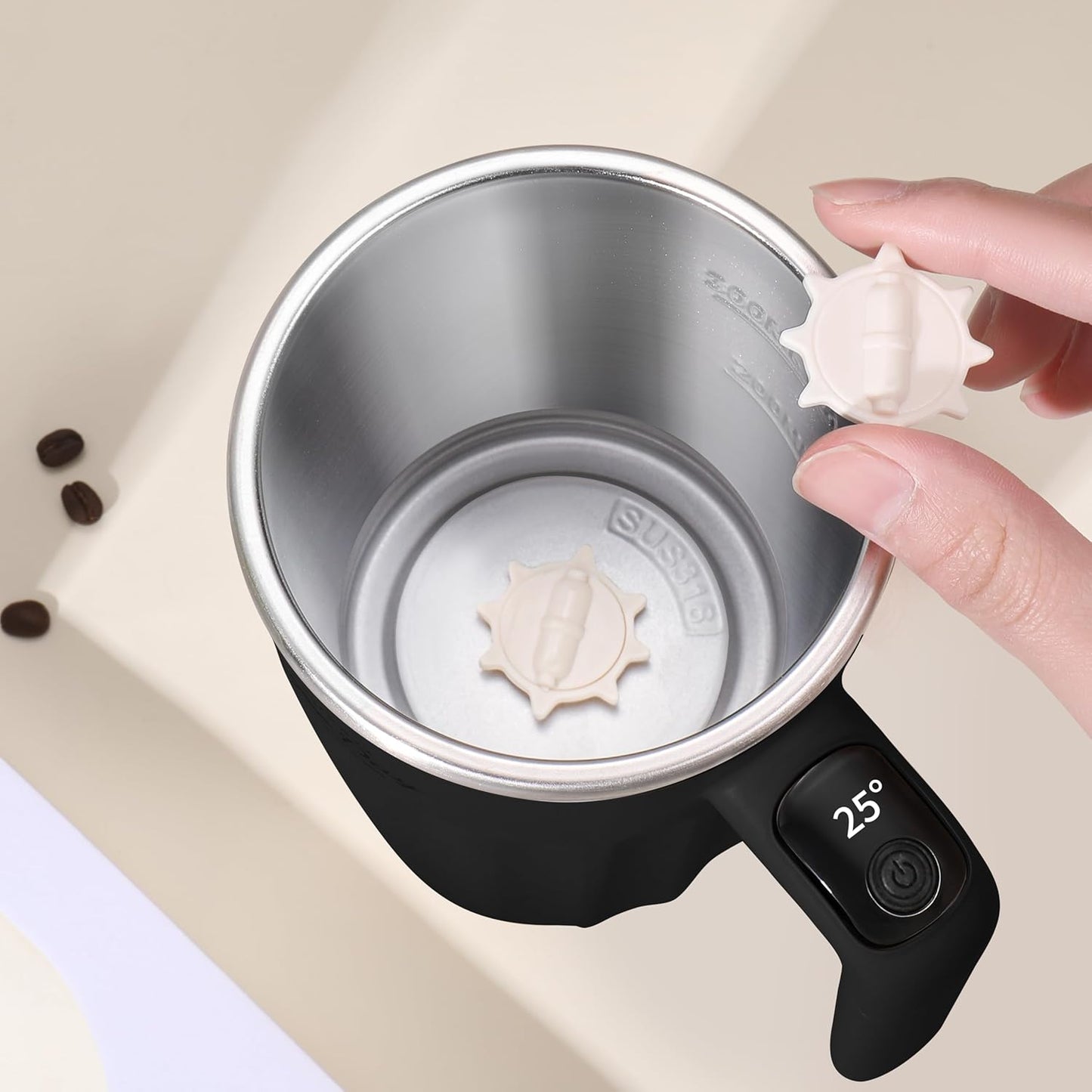 Drink Stirrer,Electric Mixing Mug,Electric Stirring Mug, Coffee Mug,Suitable for Coffee, Milk, Cocoa and Other Beverages (Black, 16 oz)
