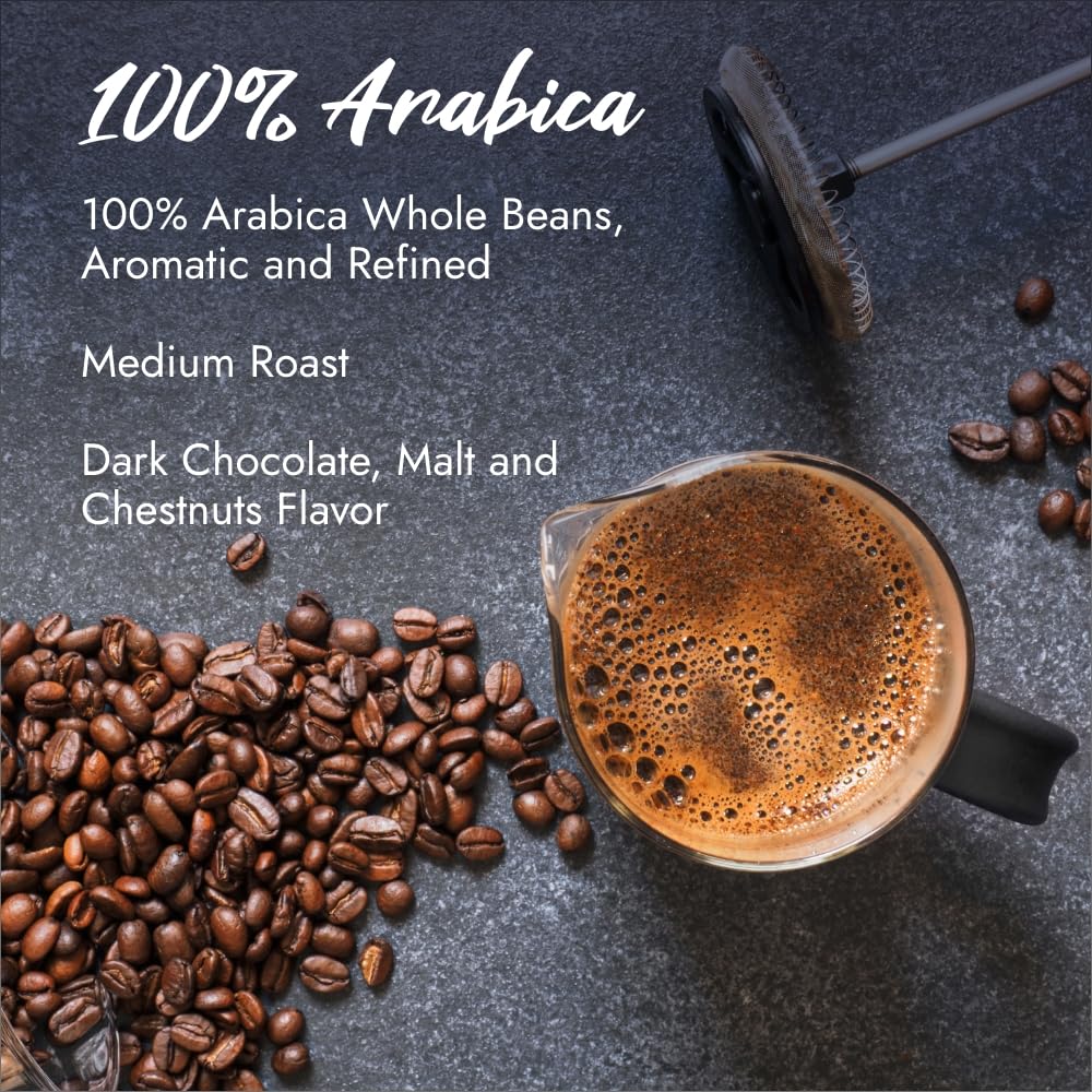 Caffè Borbone Whole Bean Coffee, 100% Arabica, Medium Espresso Roast - Freshly Roasted and Packaged in Italy - 2.2 Pound (Pack of 6)