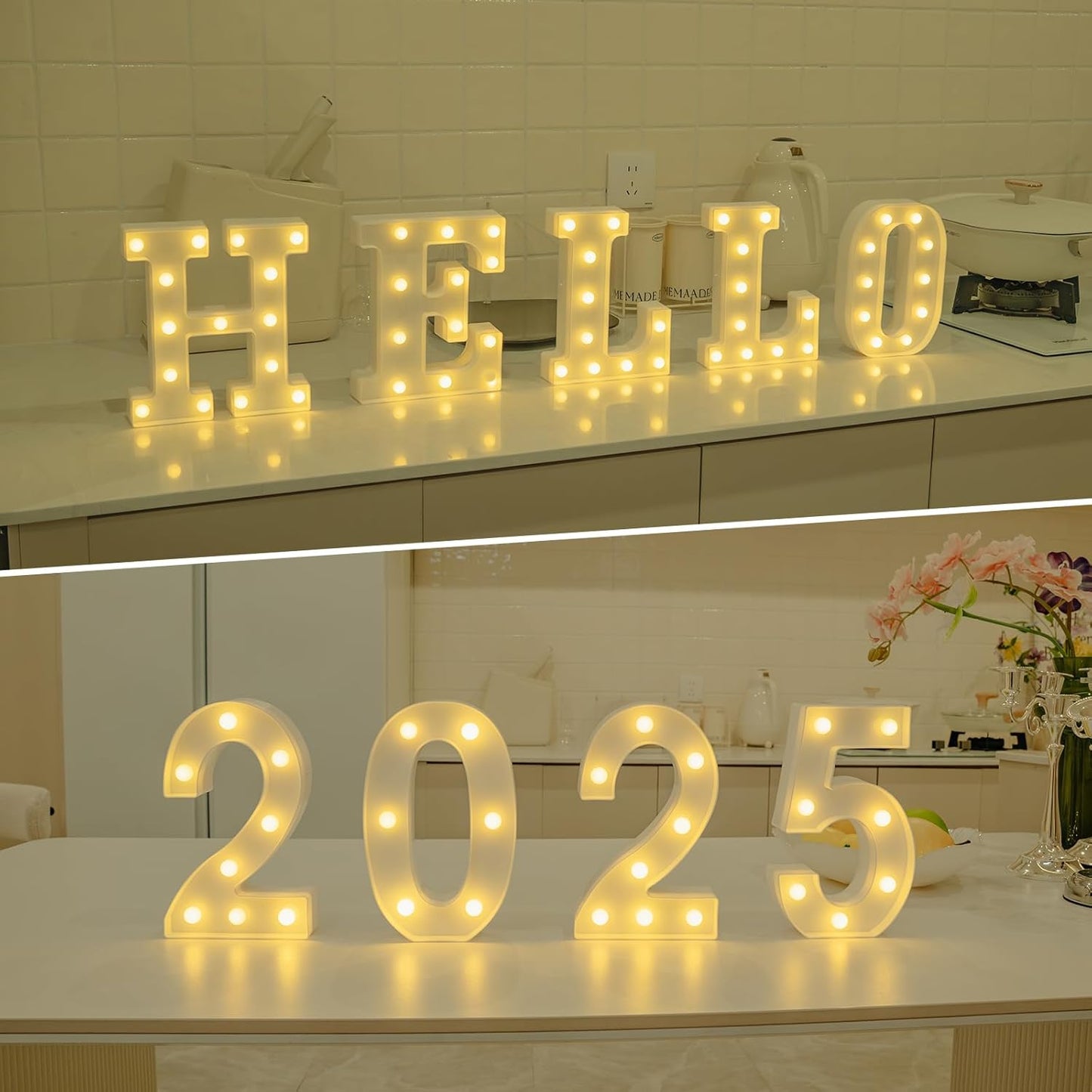 Foaky Decorative Led Marquee Light Up Number, Marquee Light Up Number Sign for Night Light Wedding Birthday Party Christmas Home Bar Decoration Number(6)