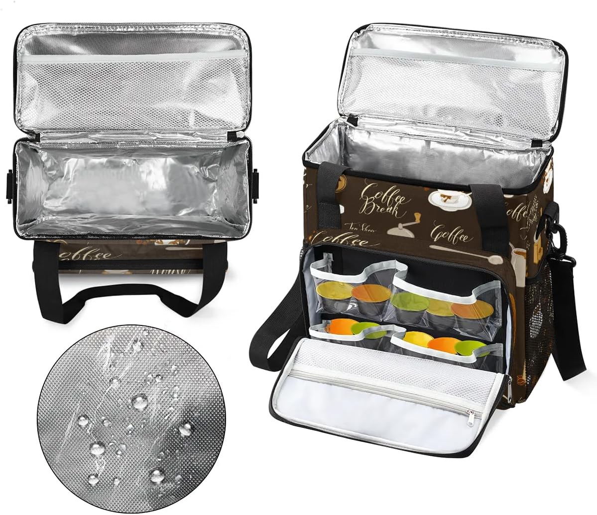 coffee sugar coffee beans Coffee Maker Carring Bag Travel Carrying Storage Tote Bag Compatible with Keurig K-Mini or K-Mini Plus Portable Single Serve Coffee Brewer Case with Pockets for K-cup Pods