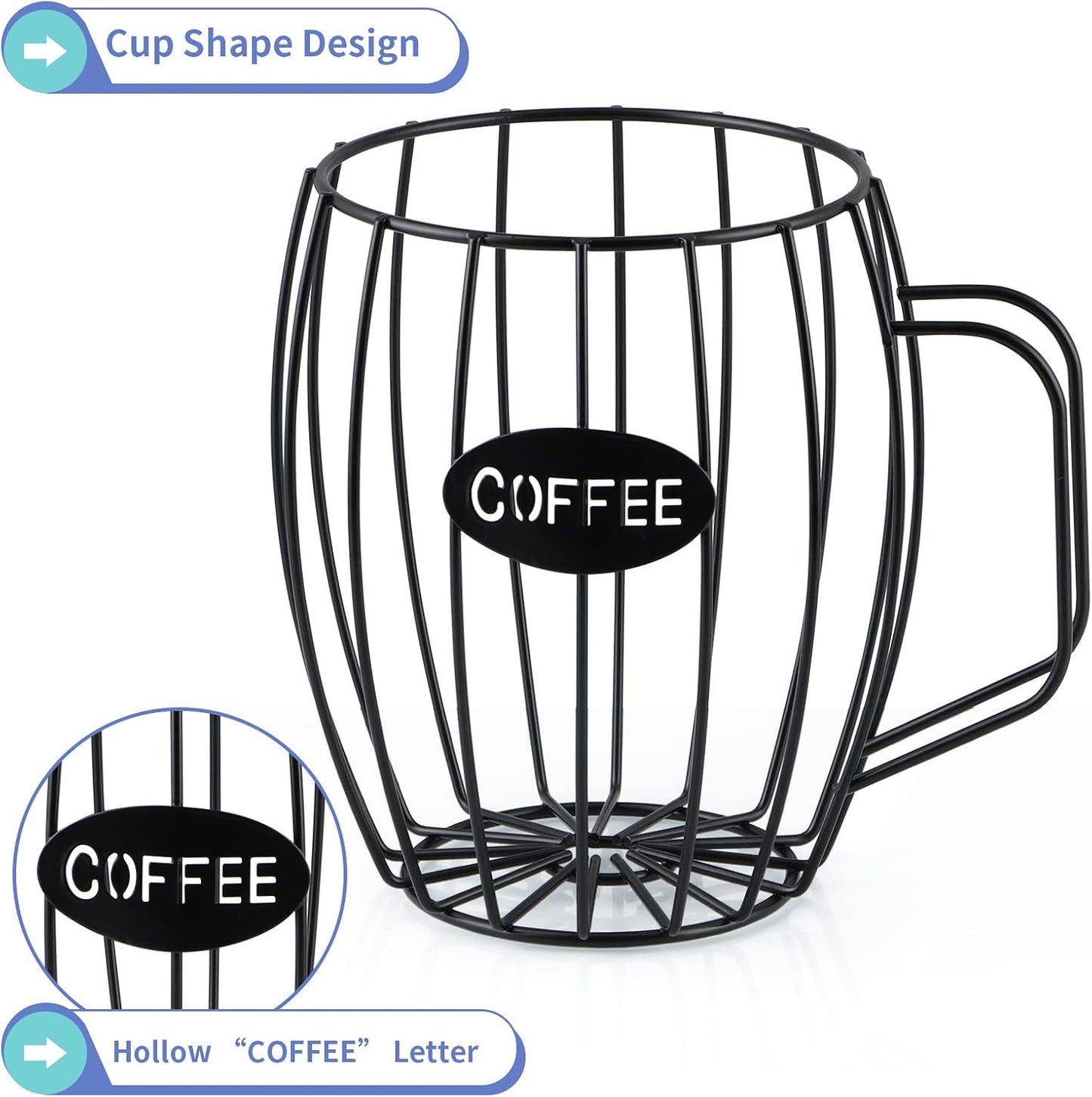 MOLIGOU Coffee Pod Holder, Coffee Capsule Basket, K Cup Storage Container for Coffee Bar