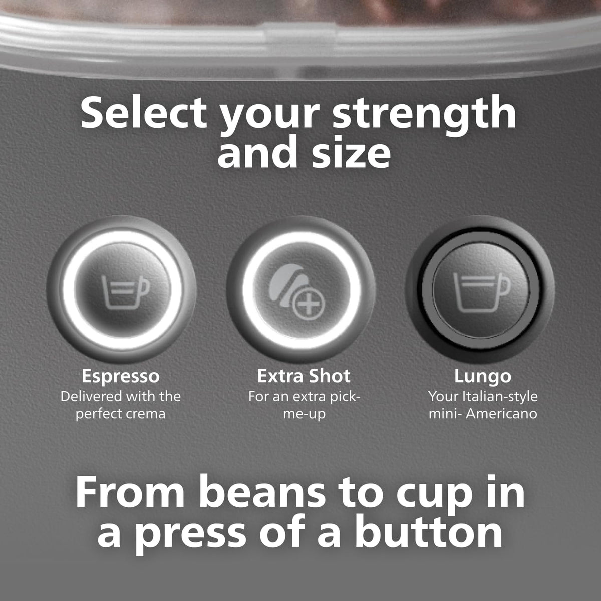 Philips Baristina Espresso Machine, Grind, Tamp & Brew Coffee Beans in One Swipe, Compact, 16 Bar Pump Pressure, Automatic Grinder, Black with Black Portafilter (BAR300/60)