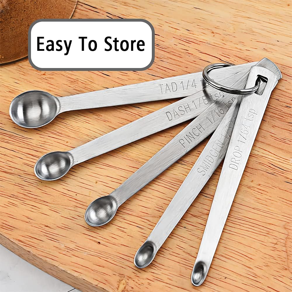 2PCS 1/4 Teaspoon(1/4tsp, 1.25 ml, Tad) Single Tiny Measuring Spoon, Small Individual Stainless Steel Measure Spoons Only