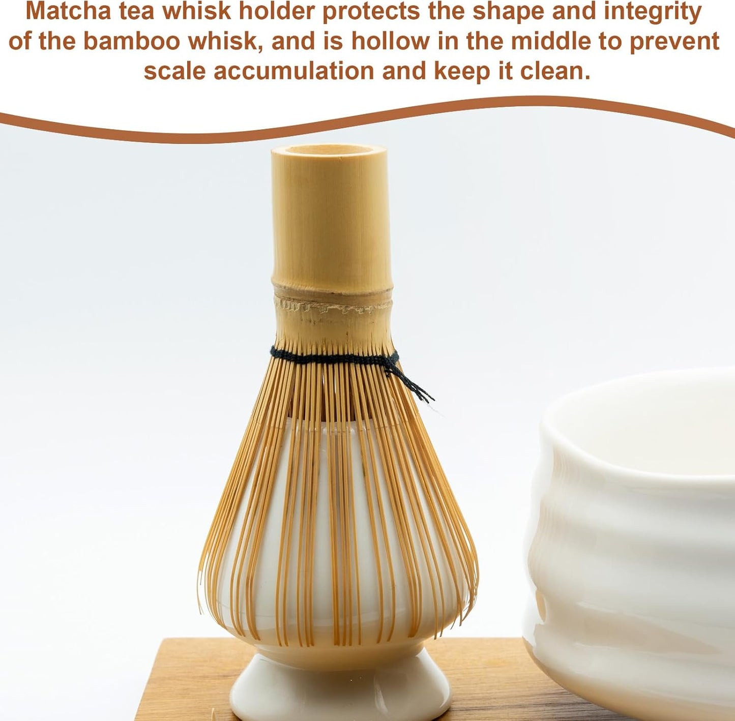 HARFINGTON Ceramic Chasen Stand 73mm Matcha Whisk Holder Teas Set Whisks Stand Traditional Matcha Tea Chasen Holder Tea Set Accessories for Tea Tasting, Light Blue