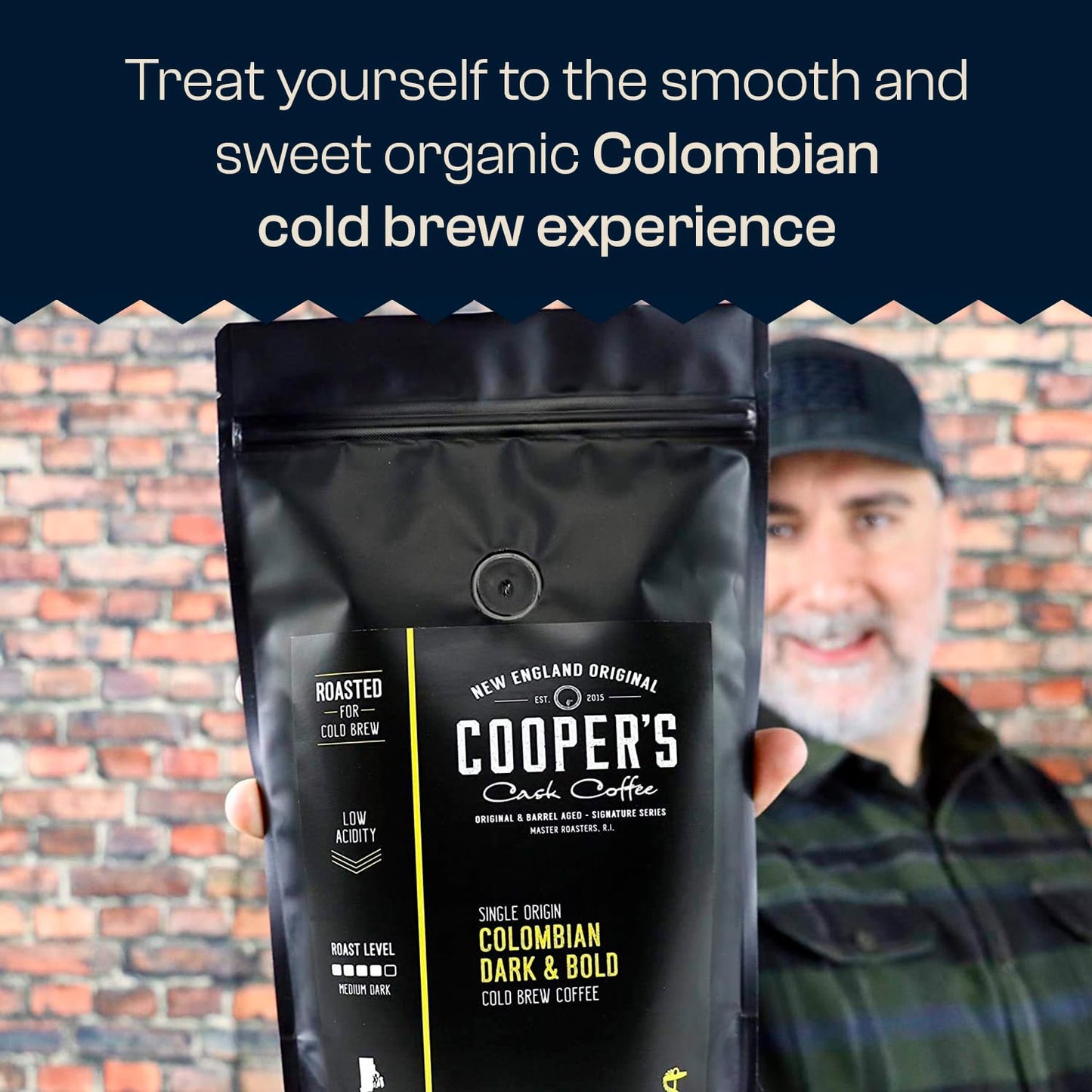 Cold Brew Coffee Colombian Reserve Single Origin Coarsely Ground Coffee - 5 lb. Bag - Dark Roast