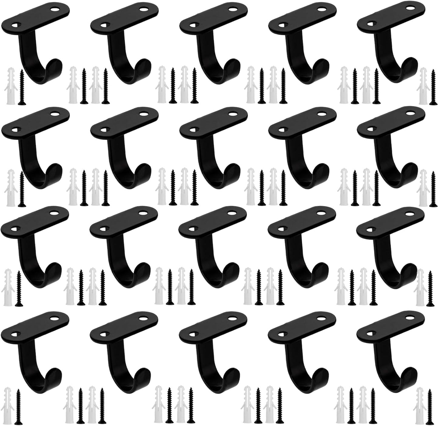 Ceiling Hooks, 20 Pcs Screw Mounted Ceiling Hooks for Hanging Plants, Under Cabinet Cup Hooks, Under-Shelf Towel/Robe Hook Clothes Hook Heavy Duty for Bathroom Kitchen Cabinet
