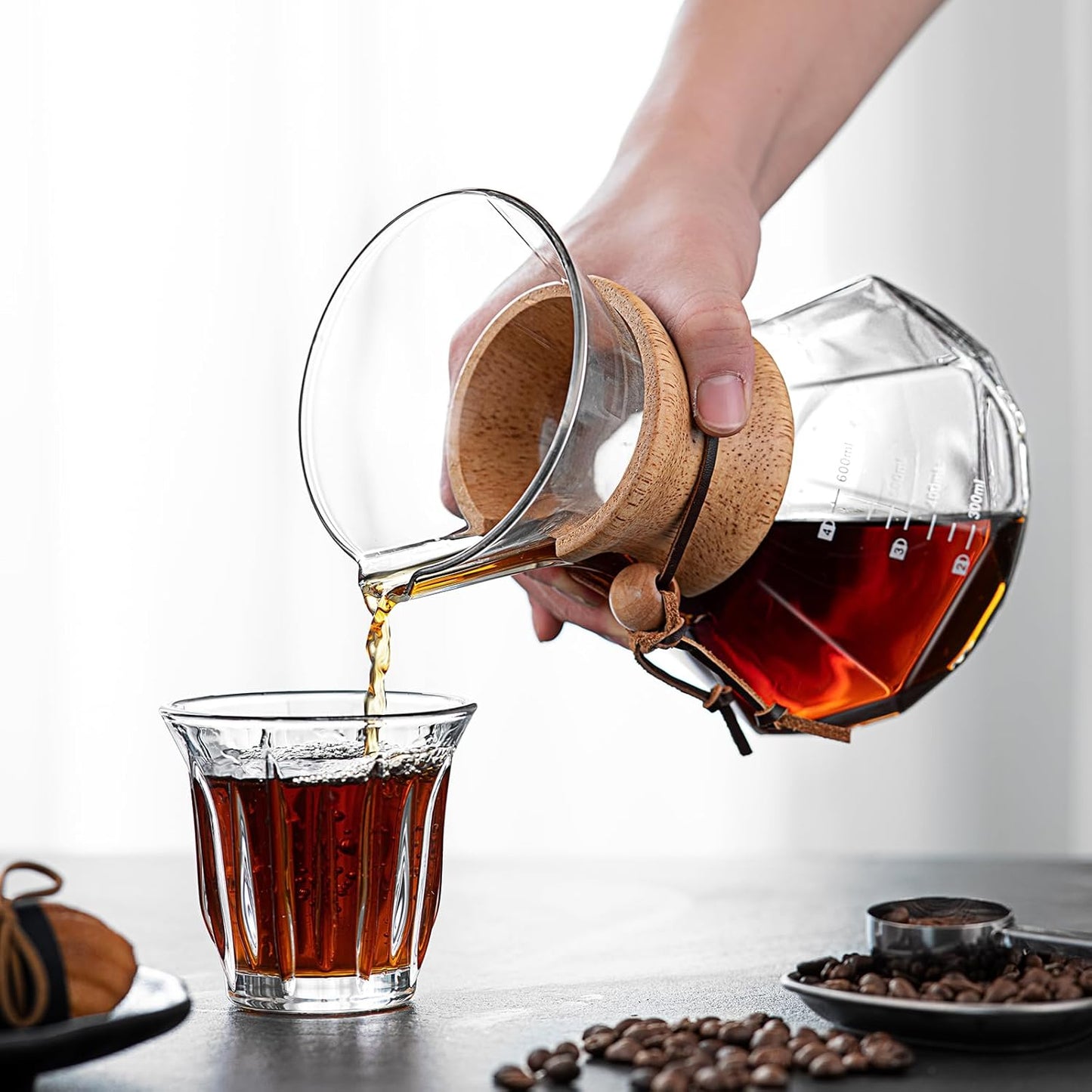 Pour Over Coffee Maker Set – 40oz Gooseneck Kettle with Thermometer, Coffee Grinder & 20oz Drip Coffee Maker – Stainless Steel Pour Over Coffee Set