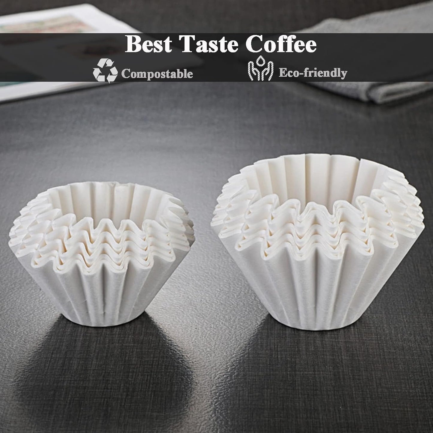 1-2 Cup White Coffee Filters, 100 Count Unbleached Basket Coffee Filter Paper for Miniature Mr Coffee, Small Coffee Maker, Single Serve Coffee Pot, Pour Over Coffee Kit