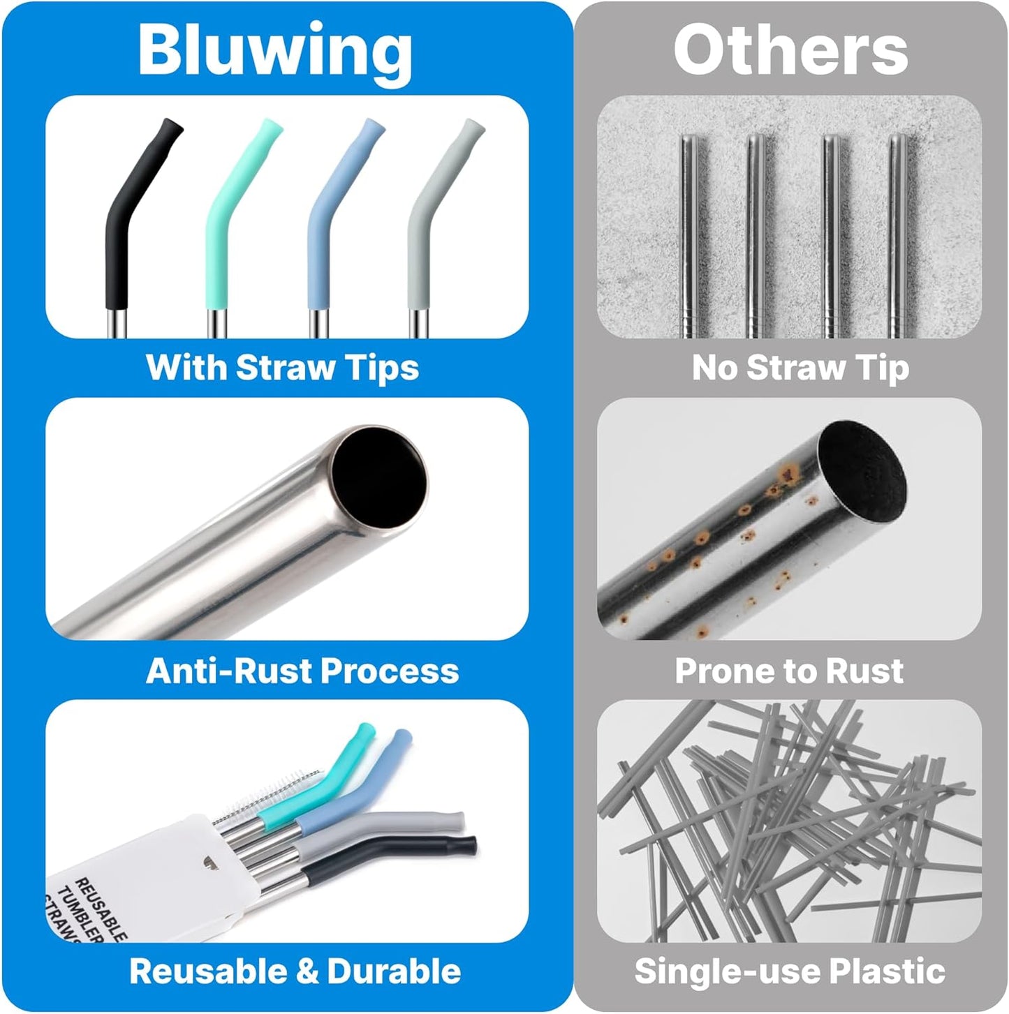 Metal Straws with Silicone Tip for 20 oz YETI Tumbler, 4 Pcs Reusable Stainless Steel Straws for 20 oz Stanley Cup and 16 oz Glass Cups(Color 4)