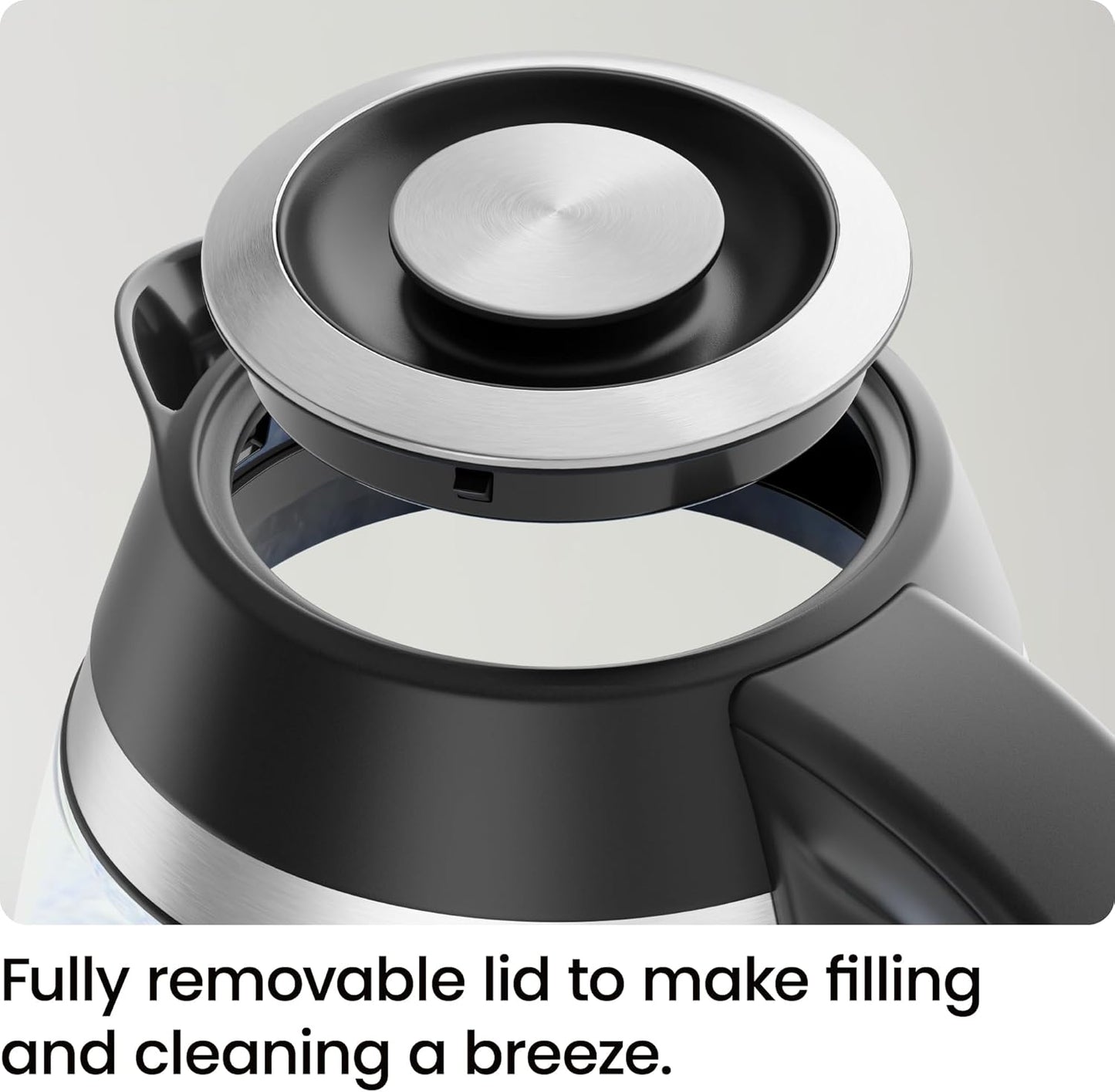 Chefman Electric Kettle, 1.8L 1500W, Hot Water Boiler, Removable Lid for Easy Cleaning, Auto Shut Off, Boil-Dry Protection, Stainless Steel Filter, BPA Free, Borosilicate Glass Electric Tea Kettle