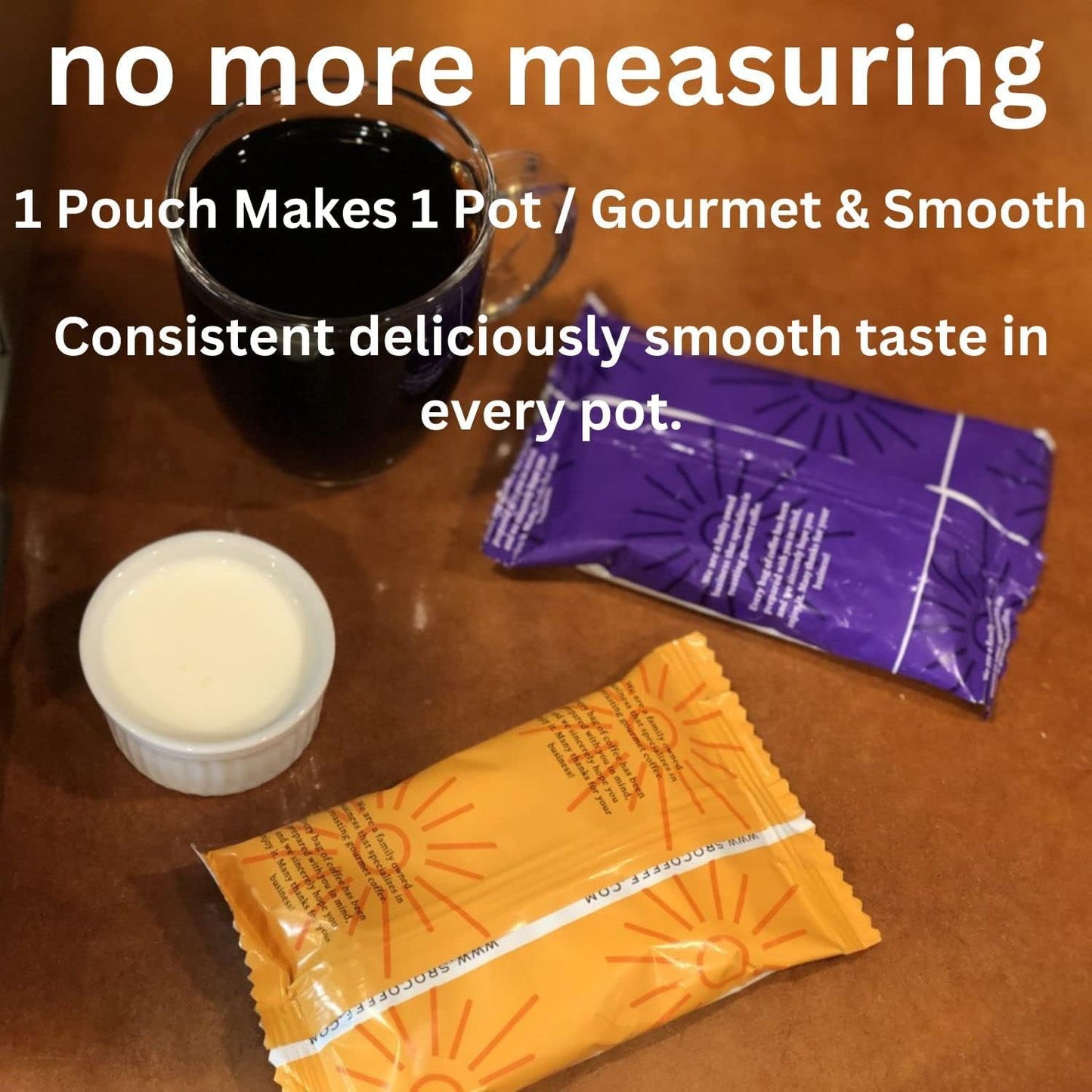 Sarasota Coffee Ground Packets | Gourmet Decaf Medium-Dark Roast Ground Coffee Packs | Decaf | Low Acid Mold Free Individual Single Pot Pouches for 12 Cup Coffee Maker | 2 Ounce Bags, 12 Count