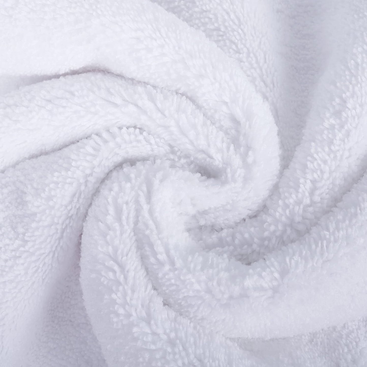 POLYTE Premium Lint Free Microfiber Washcloth Face Towel, 13 x 13 in, Set of 6 (White)