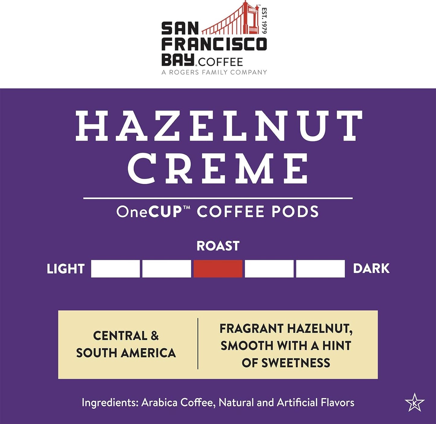 San Francisco Bay Compostable Coffee Pods - Hazelnut Crème (36 Ct) K Cup Compatible including Keurig 2.0, Flavored, Medium Roast