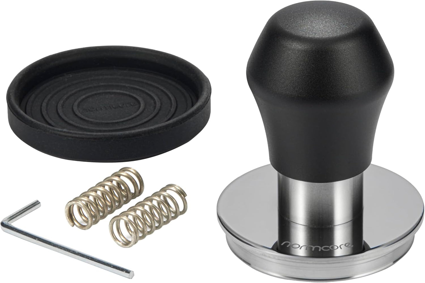 Normcore 51.5mm Coffee Tamper V4.1 Mini, Spring-Loaded Tamper with Click Feedback, Compatible with La Pavoni Professional PL, Europiccola EL, Black