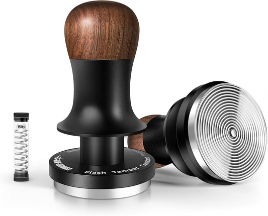 MHW-3BOMBER 58mm Espresso Tamper - 3 Spring Loaded Coffee Tamper with 15lb / 30lbs Replacement Springs - Barista Calibrated Tamper with Sound Feedback - Compatible with 58mm Portafilter T6172T-OS