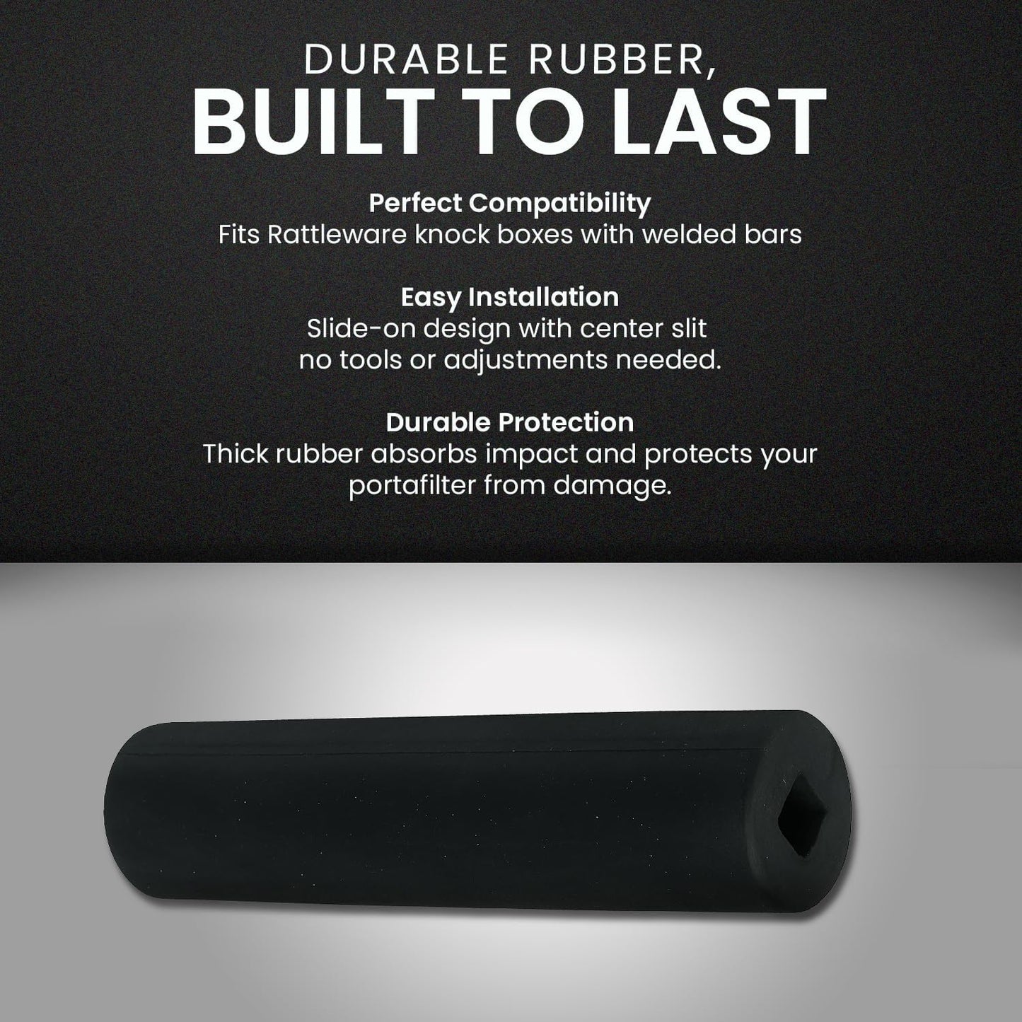 Rattleware Rubber Replacement Knock Box Bar Cover - Durable & Easy-to-Install Espresso Waste Solution, Fits Select Models with Welded Bars, High-Quality Design (6.25")