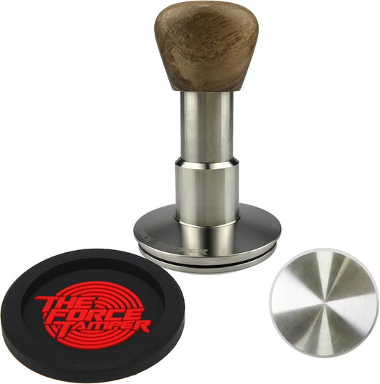 The Force Tamper Automatic Impact Coffee Tamper Standard Set Wood Handle (Triangle, 58.35mm)