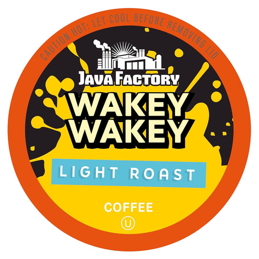 Java Factory Coffee Pods Light Roast Coffee Compatible with K Cup Brewers Including 2.0, Wakey Wakey, 80 Count