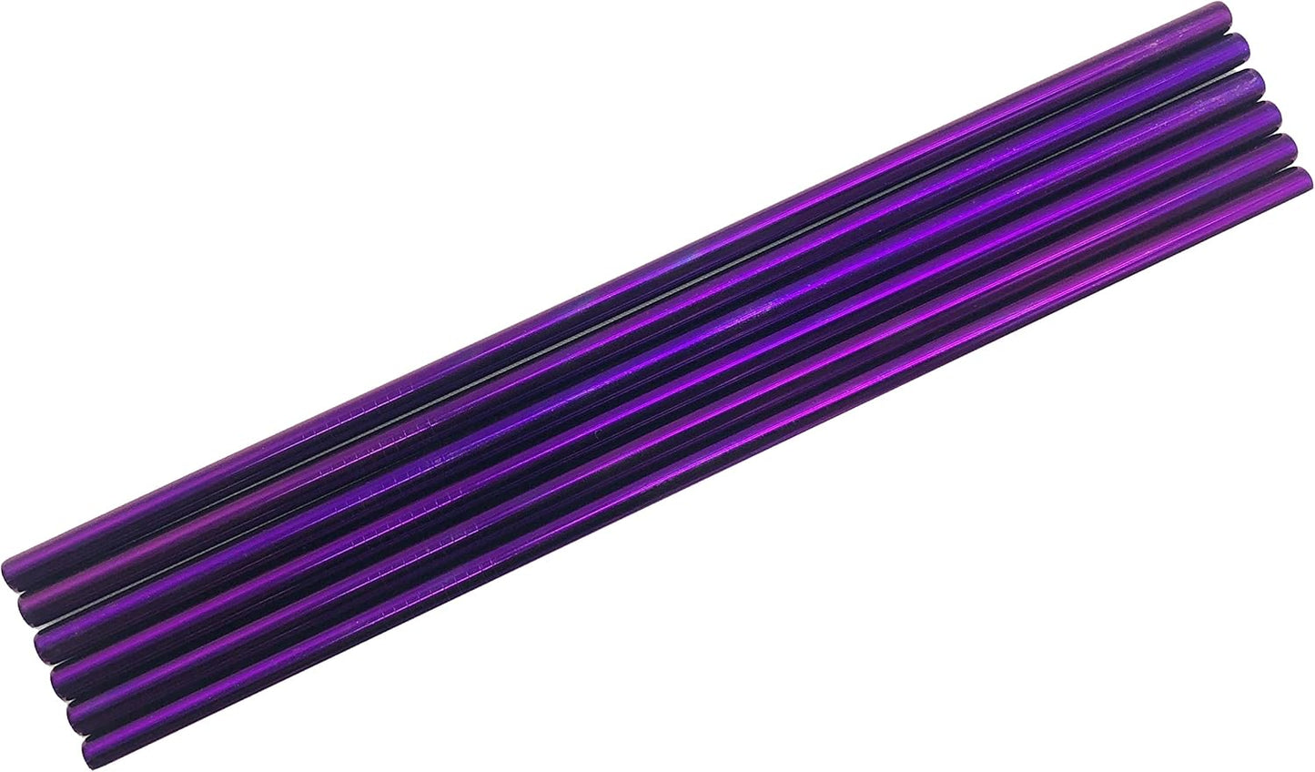 10 Pcs Stainless Steel Straws, Reusable Drinking Straws, Straight Metal Straw Sets with 2 Pcs Cleaning Brushes (10.5 Inch, Purple)