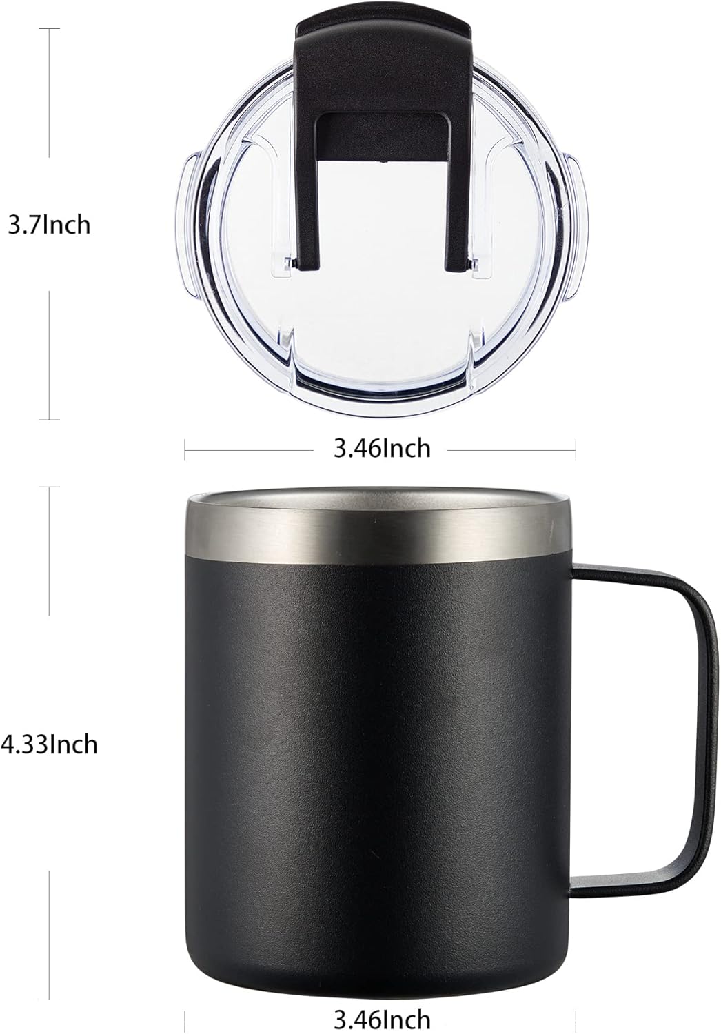 ALOUFEA 12oz Insulated Coffee Mug Cup with Handle, Stainless Steel Travel Coffee Mug with Flip Lid, Double Wall Vacuum Coffee Tumbler,Nut Brown