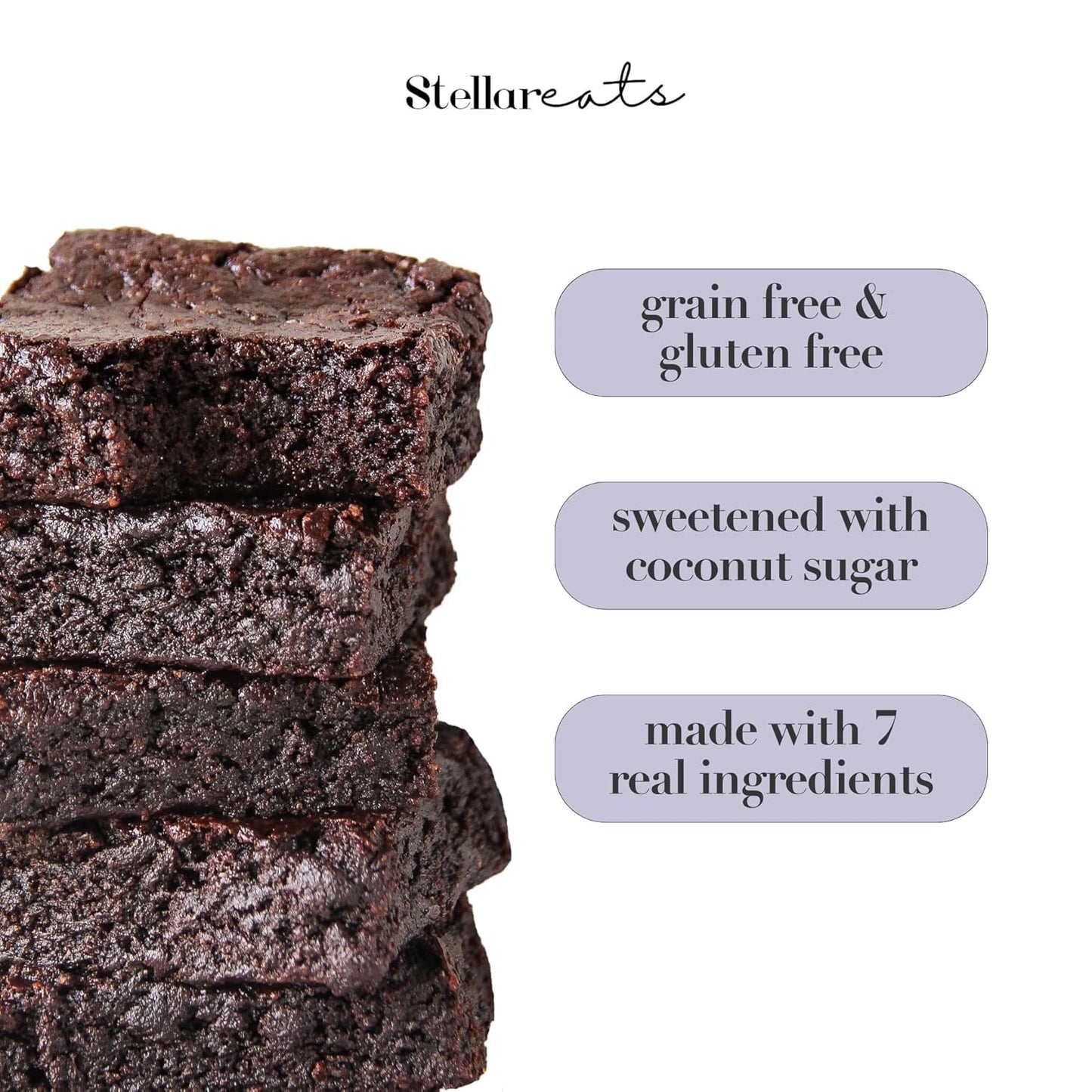 Stellar Eats Grain‑Free Fudge Brownie Baking Mix | Gluten‑Free, Dairy‑Free, Plant‑Based, Paleo‑Friendly, Naturally Sweetened with Coconut Sugar | Almond Flour-Based | 10.4 oz | 2 Pack