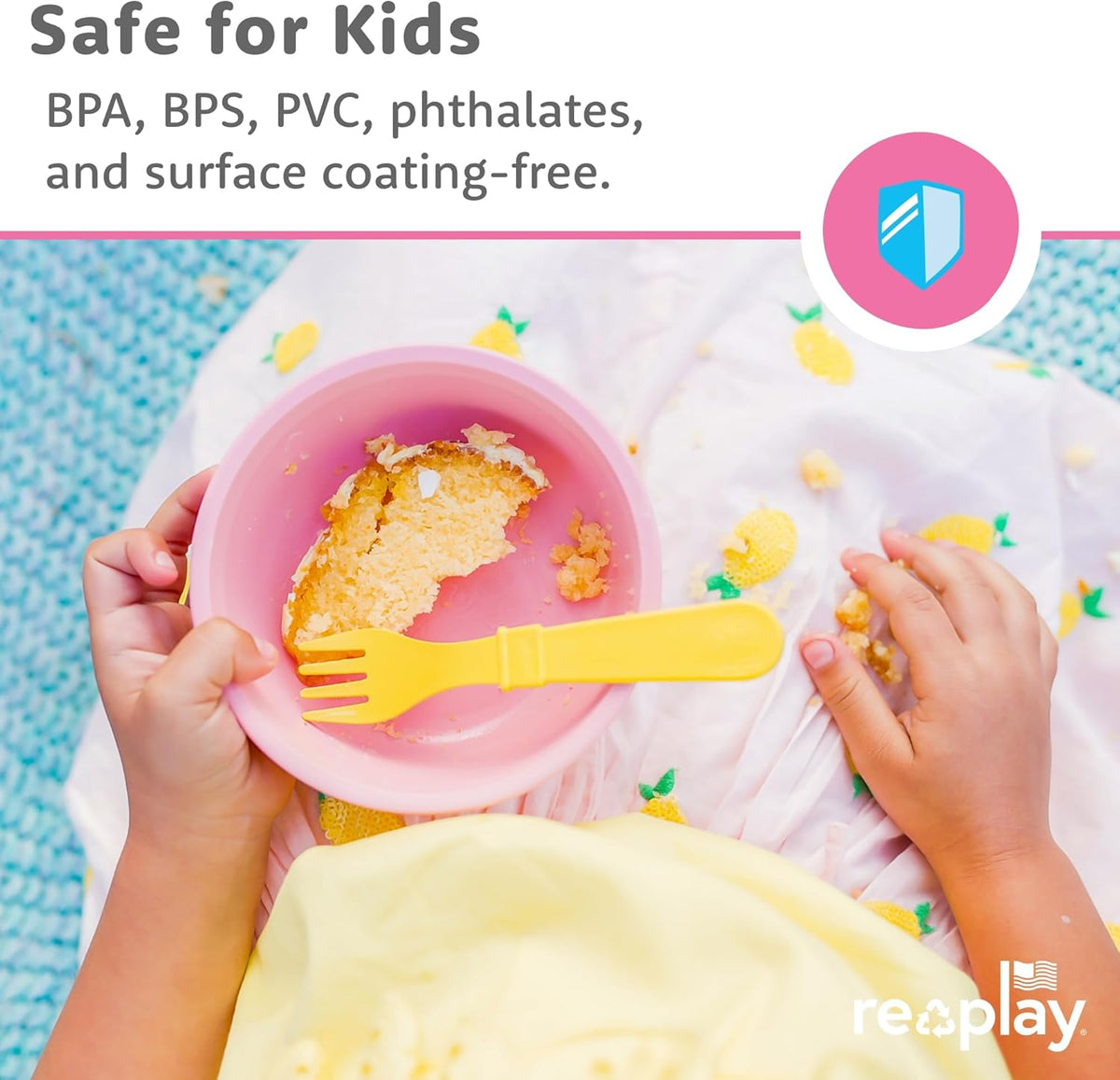 Re-Play 12 Oz. Toddler Bowls for Snack and Everyday Dining - Dishwasher and Microwave Safe - Made in USA - Set of 3-5.75" x 5.75" x 2" - Easter
