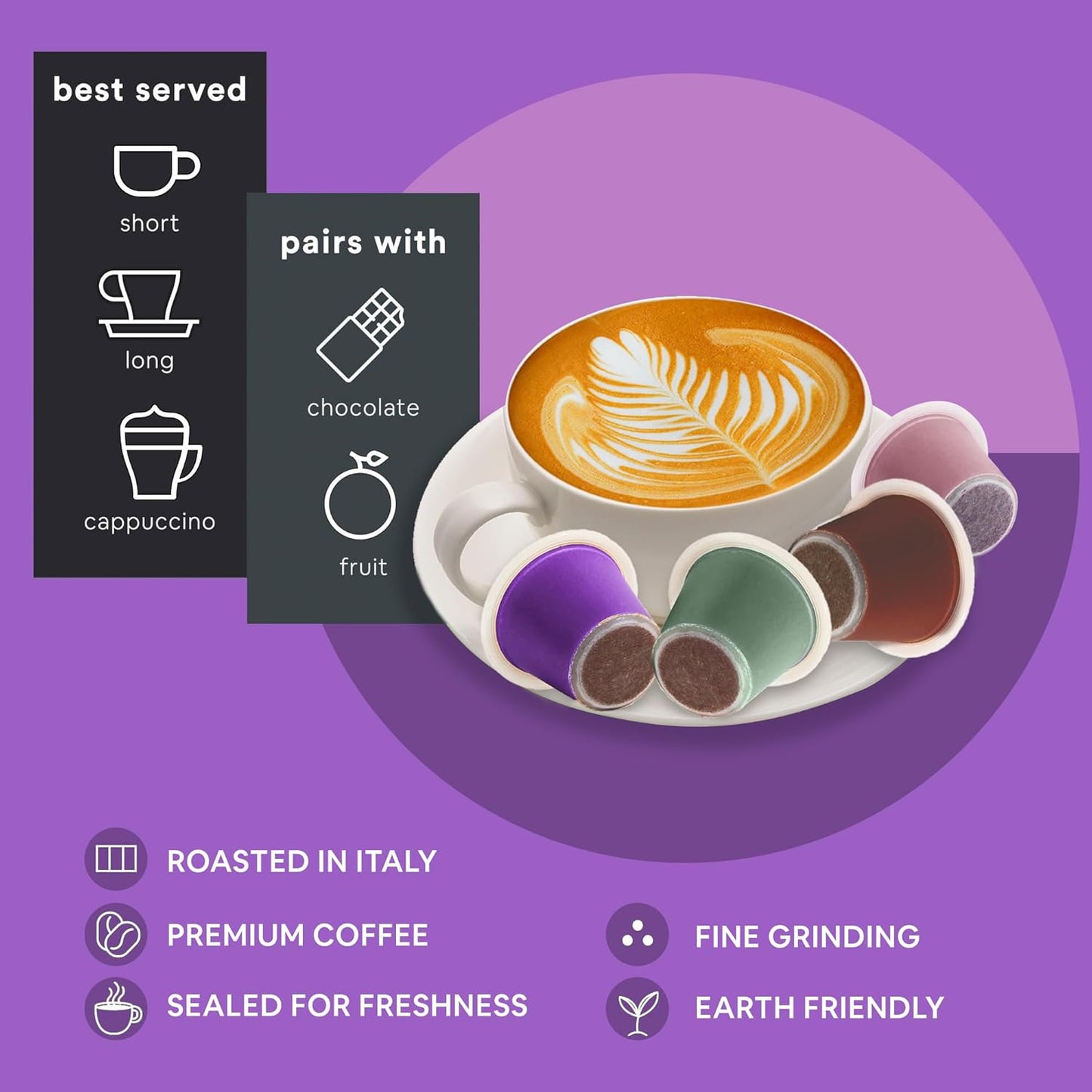 Woken Coffee Compostable Nespresso Pods Variety Pack - Dark and Medium Roast Italian Espresso Compostable Coffee Pods Compatible with Nespresso Machine (40 Pod Count, 4 Boxes)