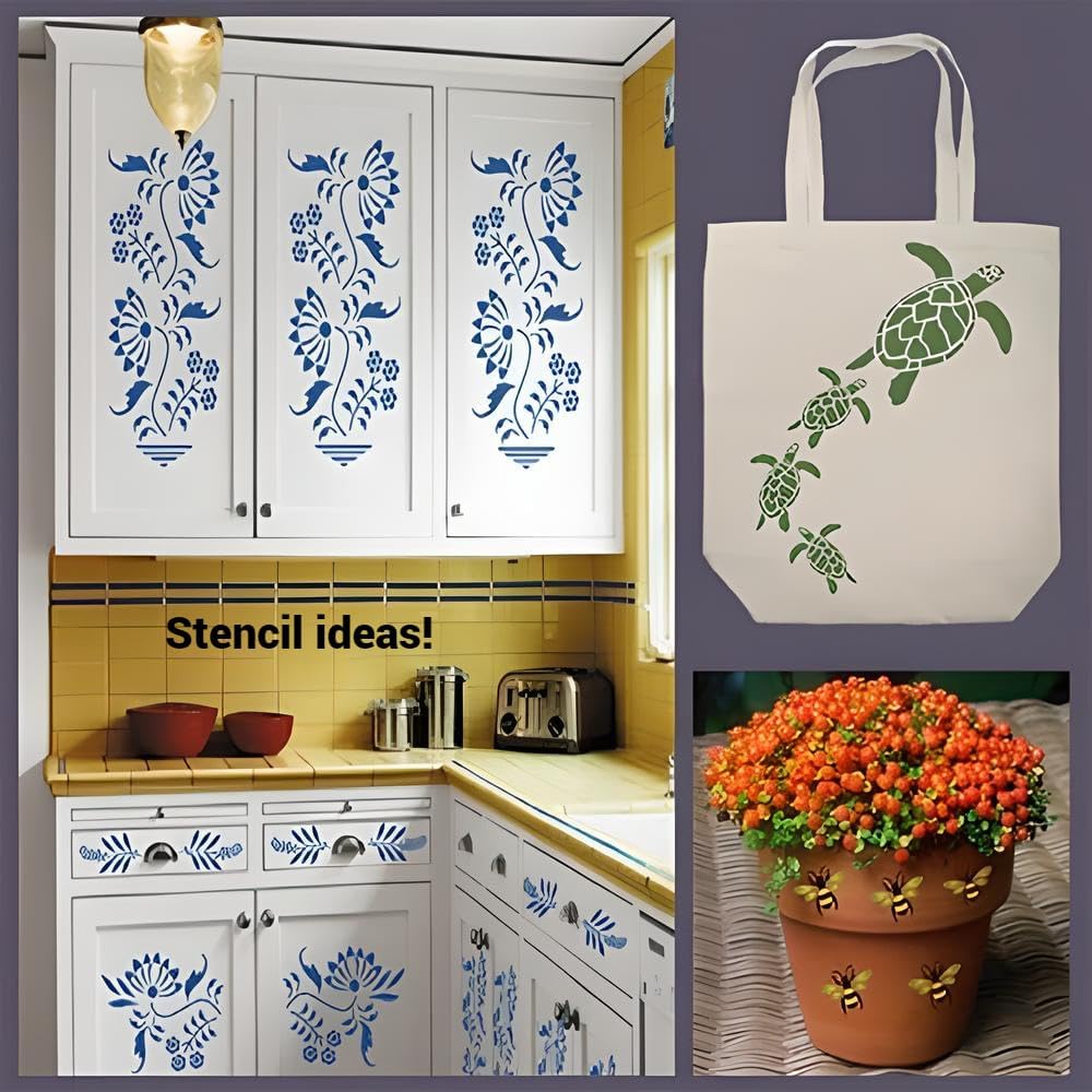 Rosemaling Pattern 18 Stencil Template 8.2" x 9.7" for Painting, Furniture & Folk Art – Reusable Mylar Stencil for DIY Crafts, Walls & Decor Projects – The Artful Stencil