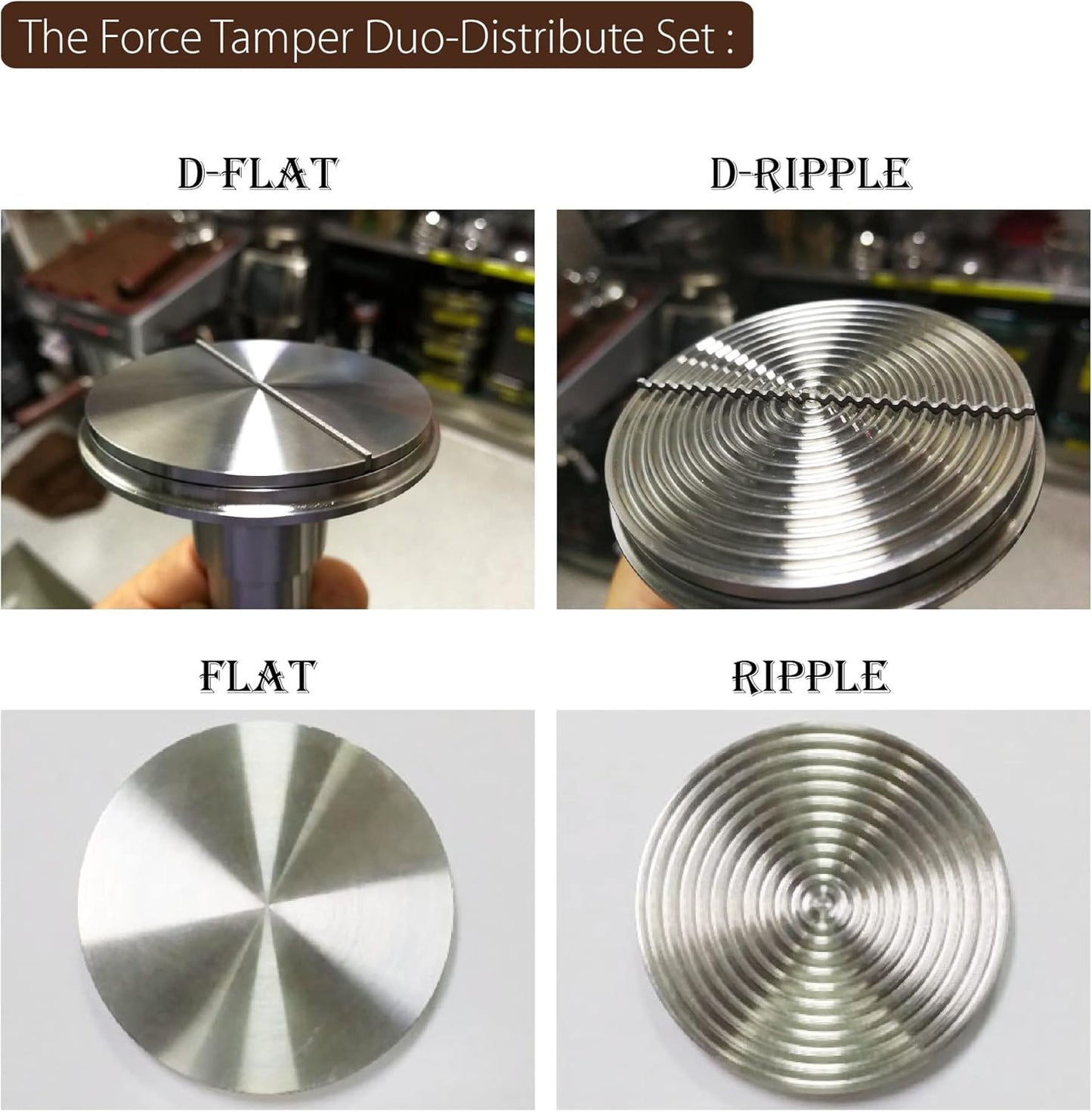 The Force Tamper Automatic Impact Coffee Tamper Adjustable Const Pressure and Autoleveling Duo-Distribute Set New (Ball, 53.00mm)