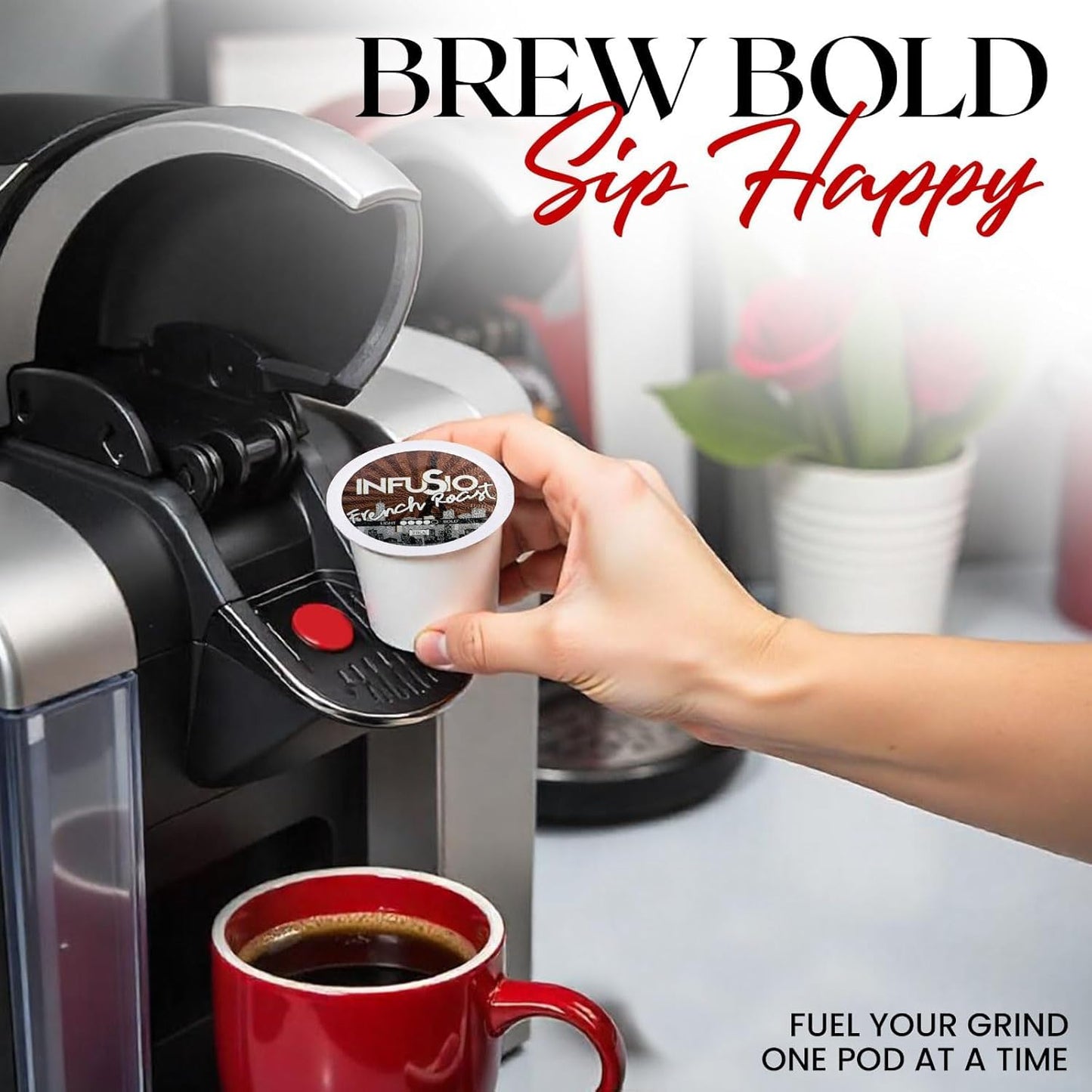 InfuSio Coffee Pods Variety Pack – 48 Count, 12 Sophisticated Medium & Dark Roast Blends, Crafted Blends Collection – Premium Single-Serve Coffee, Compatible with Keurig K-Cup 2.0
