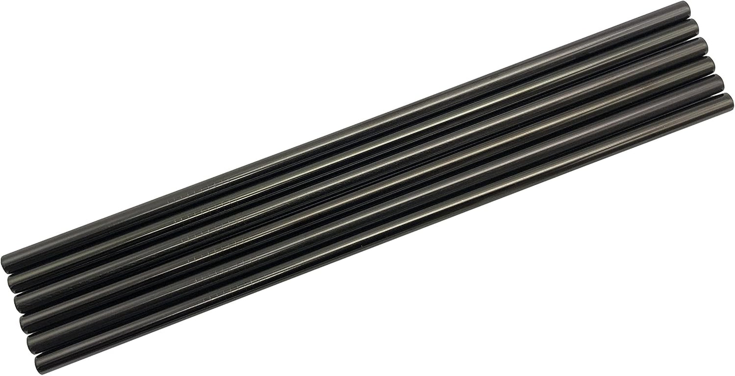 10 Pcs Stainless Steel Straws, Reusable Drinking Straws, Straight Metal Straw Sets with 2 Pcs Cleaning Brushes (8.5 Inch, Black)