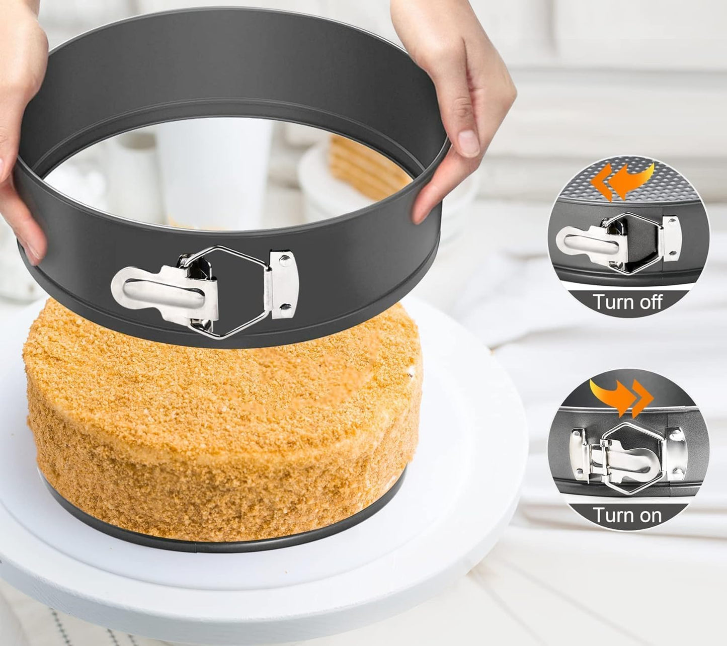 6PCS Springform Pan Round Non Stick Cheesecake Pan Durable Cake Baking Pans with Removable Bottom Cake Molds for Baking
