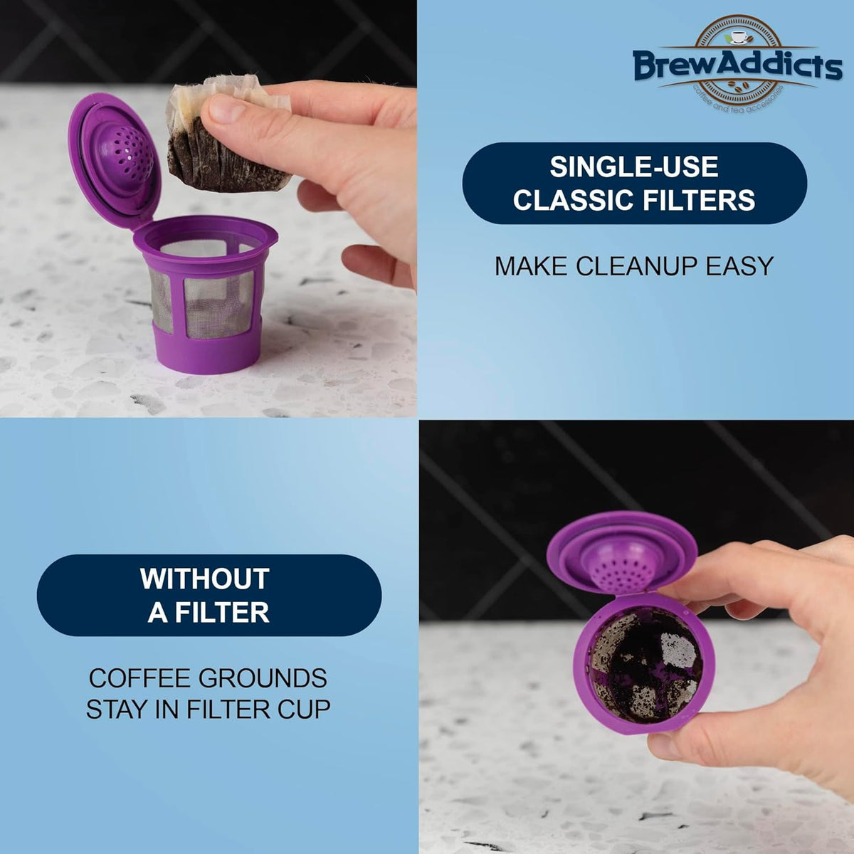 300 Paper Coffee Single-Use Filters for Keurig Brewers and Compatible with K-Cup Pods 1.0 & 2.0 Models, White Classic Design