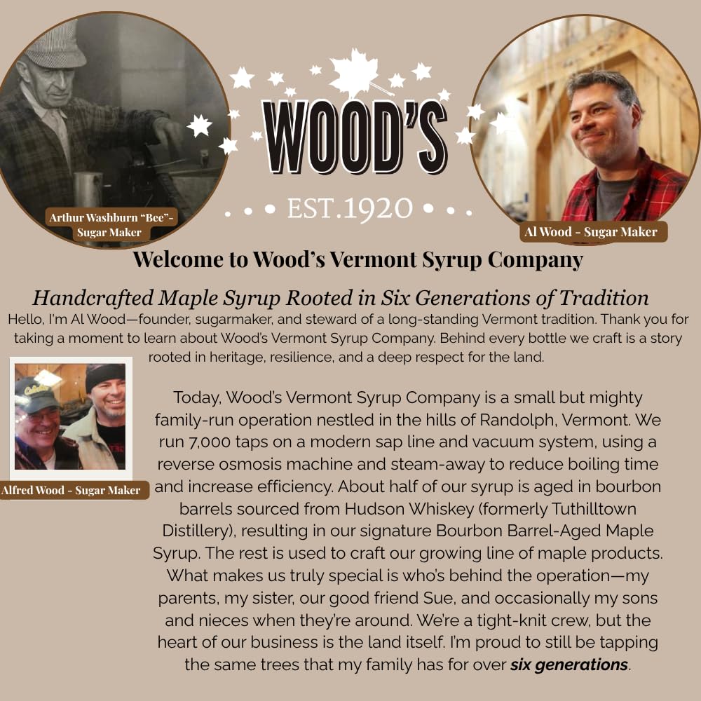 WOOD'S “Ghosted” Maple Syrup – Ghost Pepper Infused | Sweet & Spicy Flavor Fusion | Small-Batch Vermont Syrup with Real Ghost Pepper Extract | Vegan, Natural, Eco-Friendly | Great for Cocktails, BBQ, Glazes & More |8.45 Fl Oz (250mL)