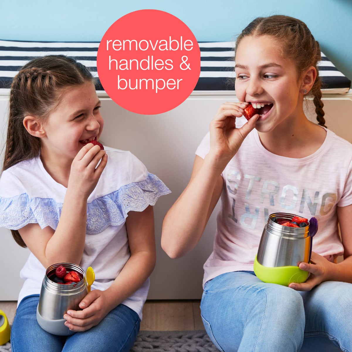 b.box Insulated Food Jar with Spork for Toddlers | Easy Open Container for Toddlers | Stainless Steel, 5hrs + of Perfect temperatures | Dishwasher Safe, BPA Free (Passion Splash, 11 oz)