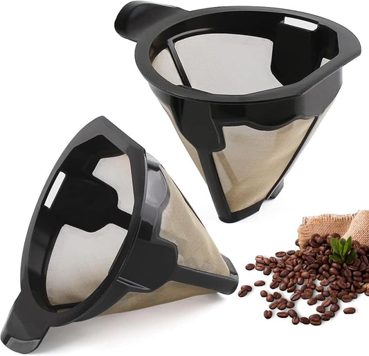 2 Packs Reusable Coffee Permanent Filters for Ninja Bar Brewer, Replacement Basket Filter Compatible with CM305, CP301, CP307C,CM401 Coffee Makers