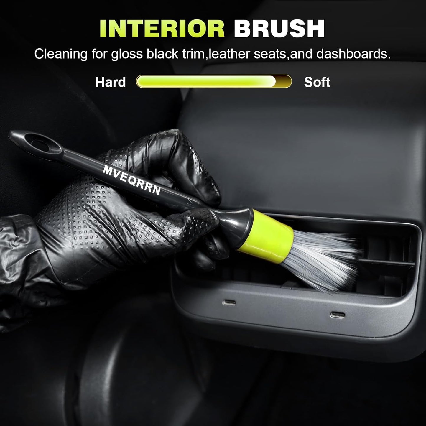 10PCS Car Detailing Brush Set,Boars Hair Car Cleaning Detail Brush kit,Ultra Soft No Scratch Car Dust Brush,Car Interior Detailing Brushes Kit,Detail Brushes Car Detailing for Interior Exterior(green)