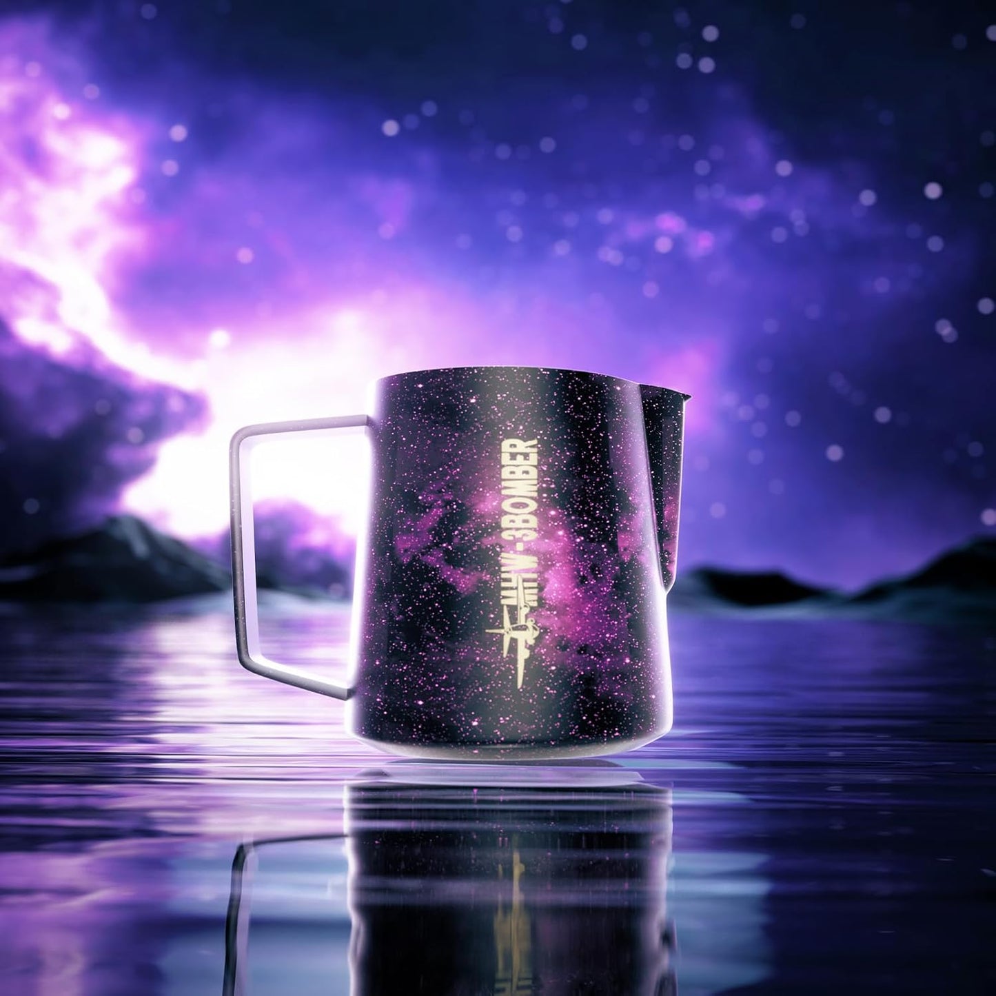 MHW-3BOMBER Espresso Steaming Pitcher Milk Frothing Pitcher Stainless Steel Milk Coffee Cappuccino Latte Art Barista Cup (5.0 Purple, 16.9 Ounces) P5007S