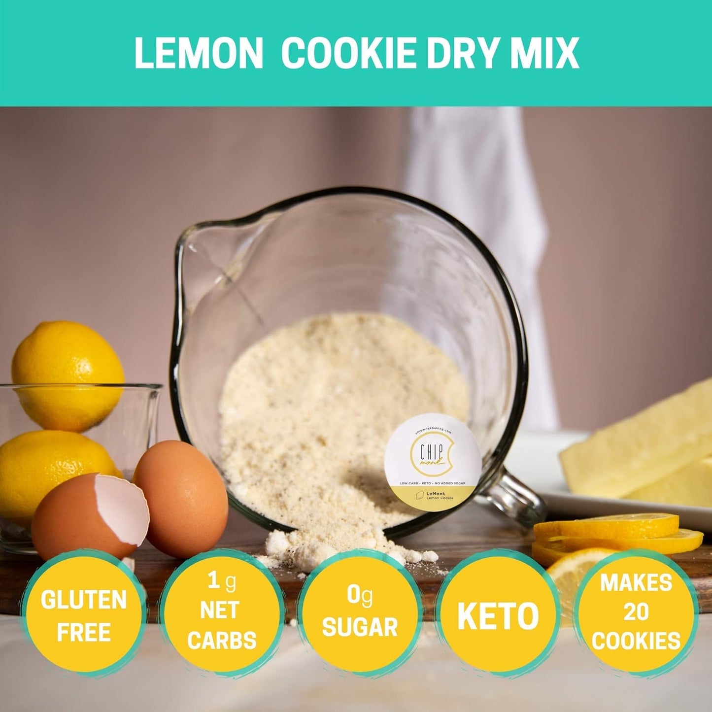 ChipMonk Cookie Mix - Zero or Low Carb Keto Friendly Snacks, Dessert, Cookies, Gluten-Free, High Fat and Protein, Low Sugar Sweet Snack Foods, Ketogenic Diet or Diabetics - Healthy, Nutrition Treats