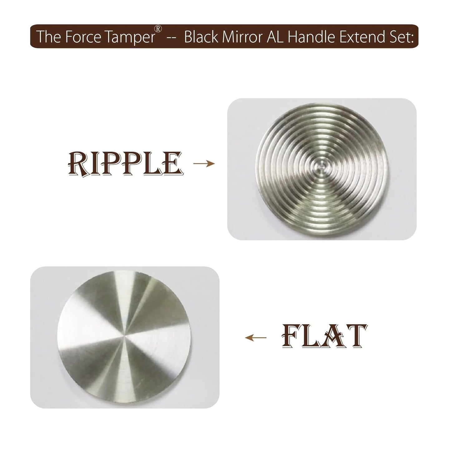 The Force Tamper Automatic Impact Adjustable Constant Pressure and Autoleveling Coffee Tamper Black Mirror Jellyfish AL Handle Set Pro (Extend Set, 58.50mm)
