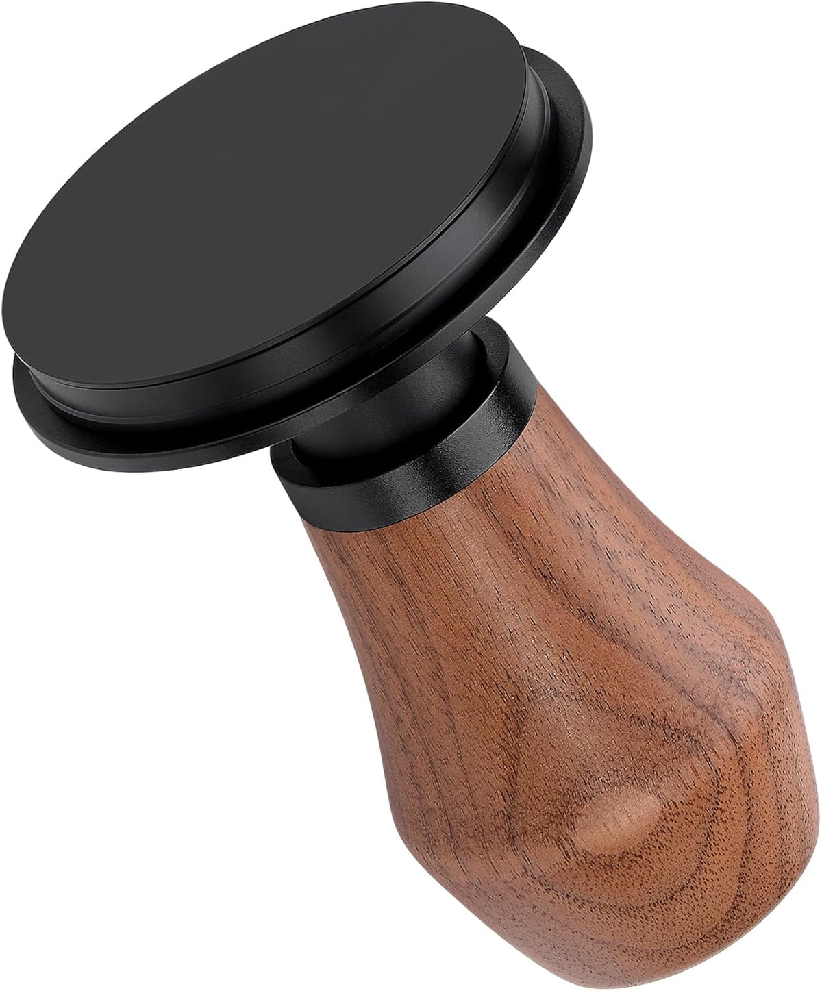 Normcore 58.5mm Coffee Tamper V4.1 with Click Sound Feedback, Spring Loaded Tamper With Titanium PVD Coating Flat Base, Genuine American Walnut Handle