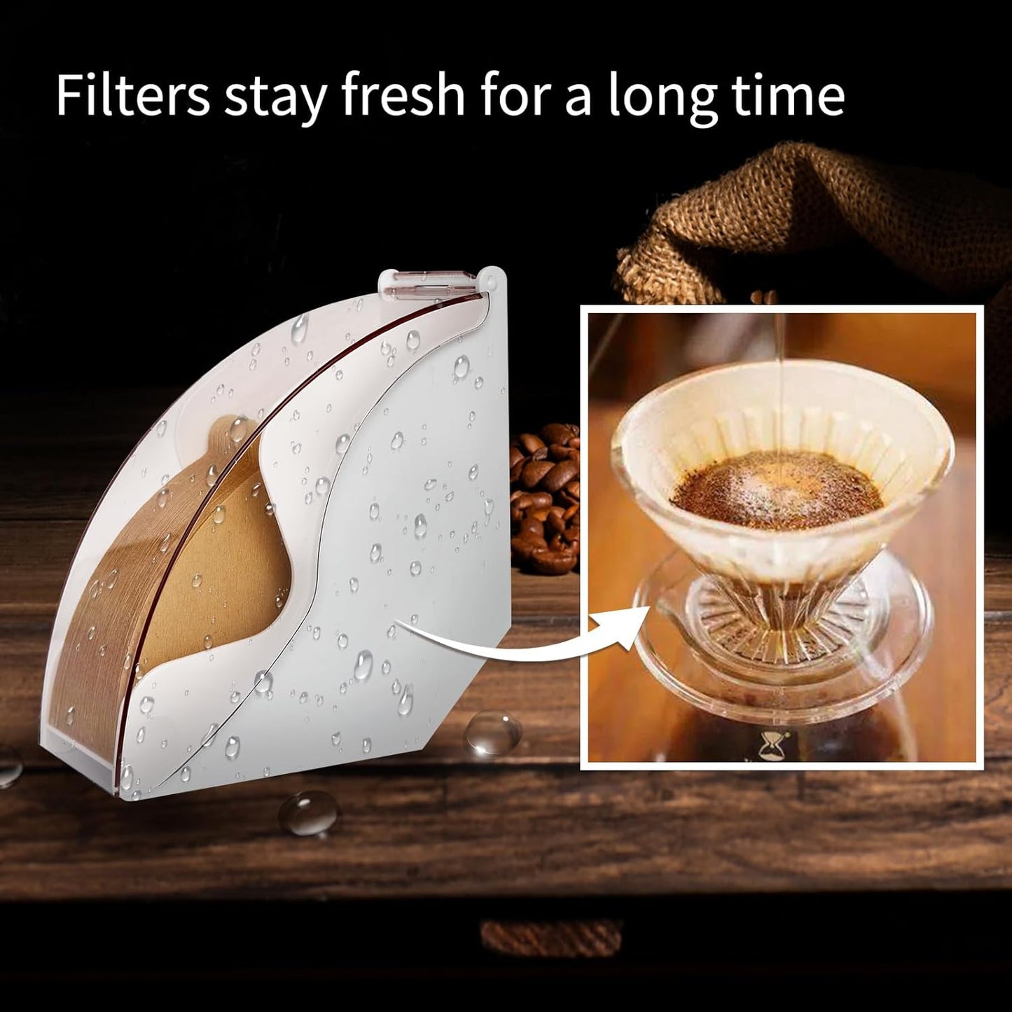 Coffee Filter Holder for Organizer and Coffee Station Accessories (White)