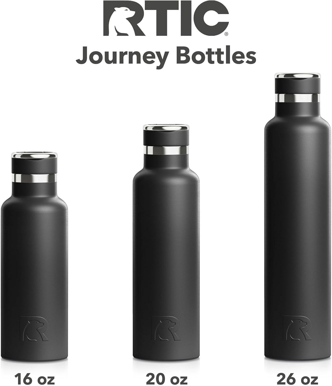 RTIC 20oz Journey Bottle Metal Stainless Steel Vacuum Insulated, BPA Free, Reusable, for Water, Hot and Cold Drinks, Travel, Sports, Camping, Peach Tea