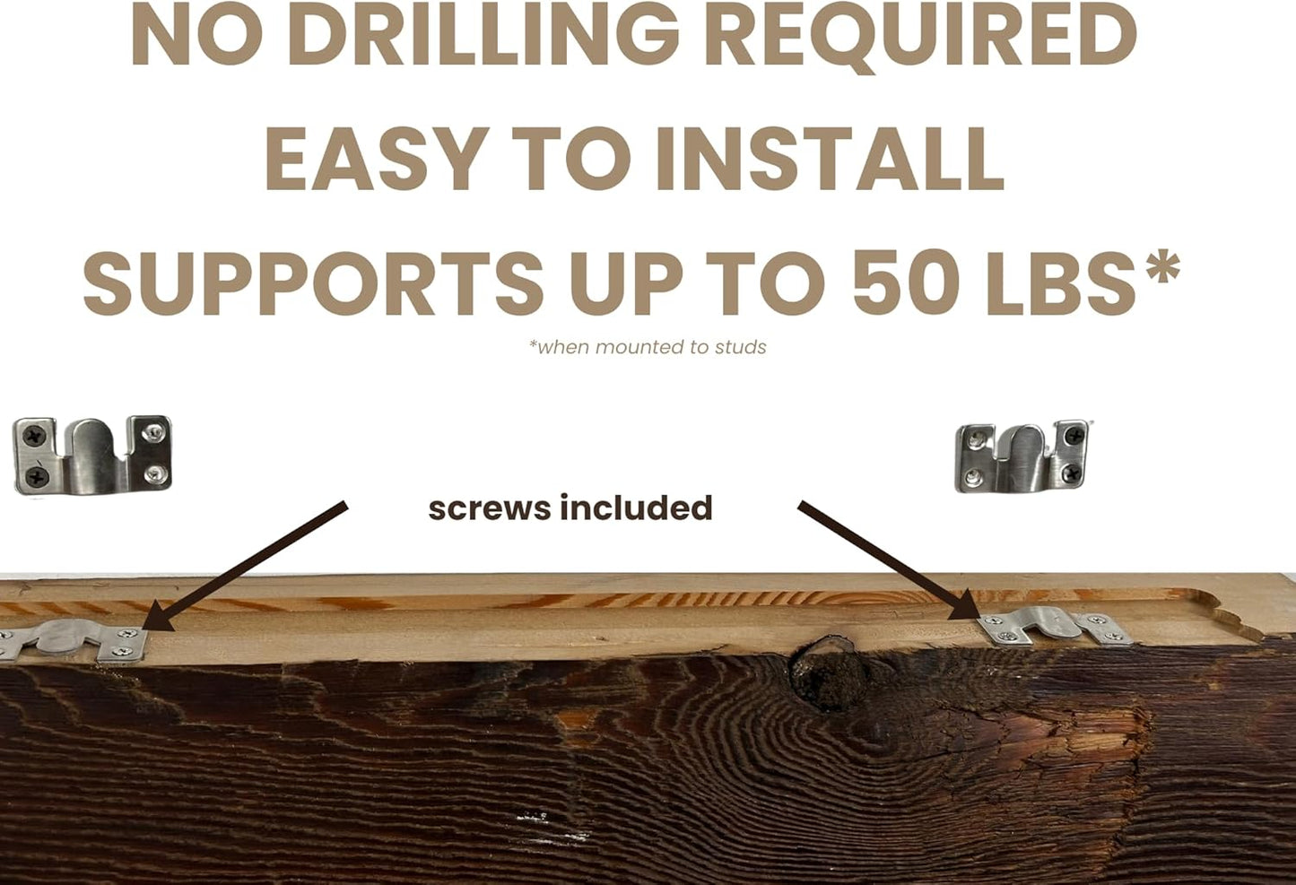 Modern Timber Craft Reclaimed Wood Floating Wall Shelf | Solid Rustic American Barnwood, Floating Shelf Brackets | 2.75" Thickness | 36" L x 7" D, Jacobean, Planed and Sanded, 2 Pack
