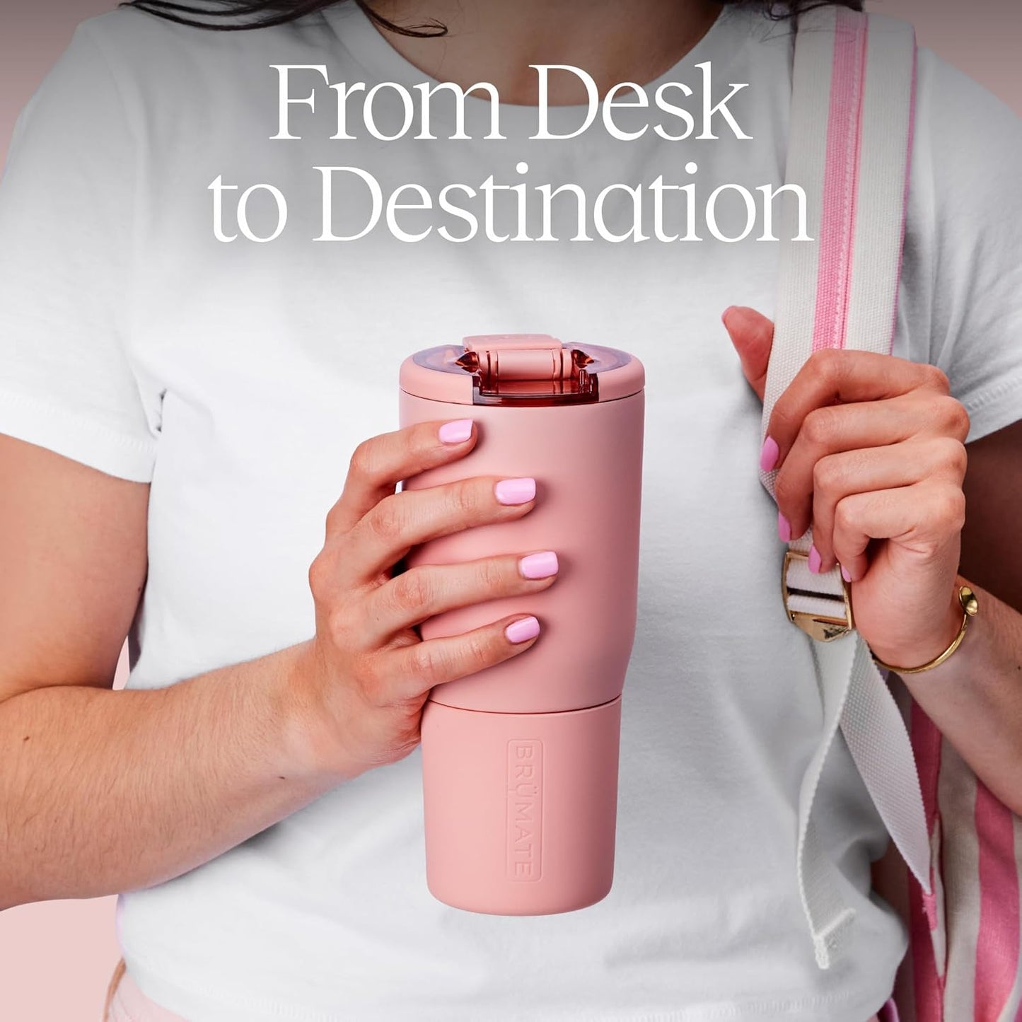 BrüMate Nav 25oz 100% Leak Proof Insulated Travel Tumbler with Magnetic BevLock™ Lid - Double Wall Cup-Holder Friendly Stainless Steel Mug (Lavender)